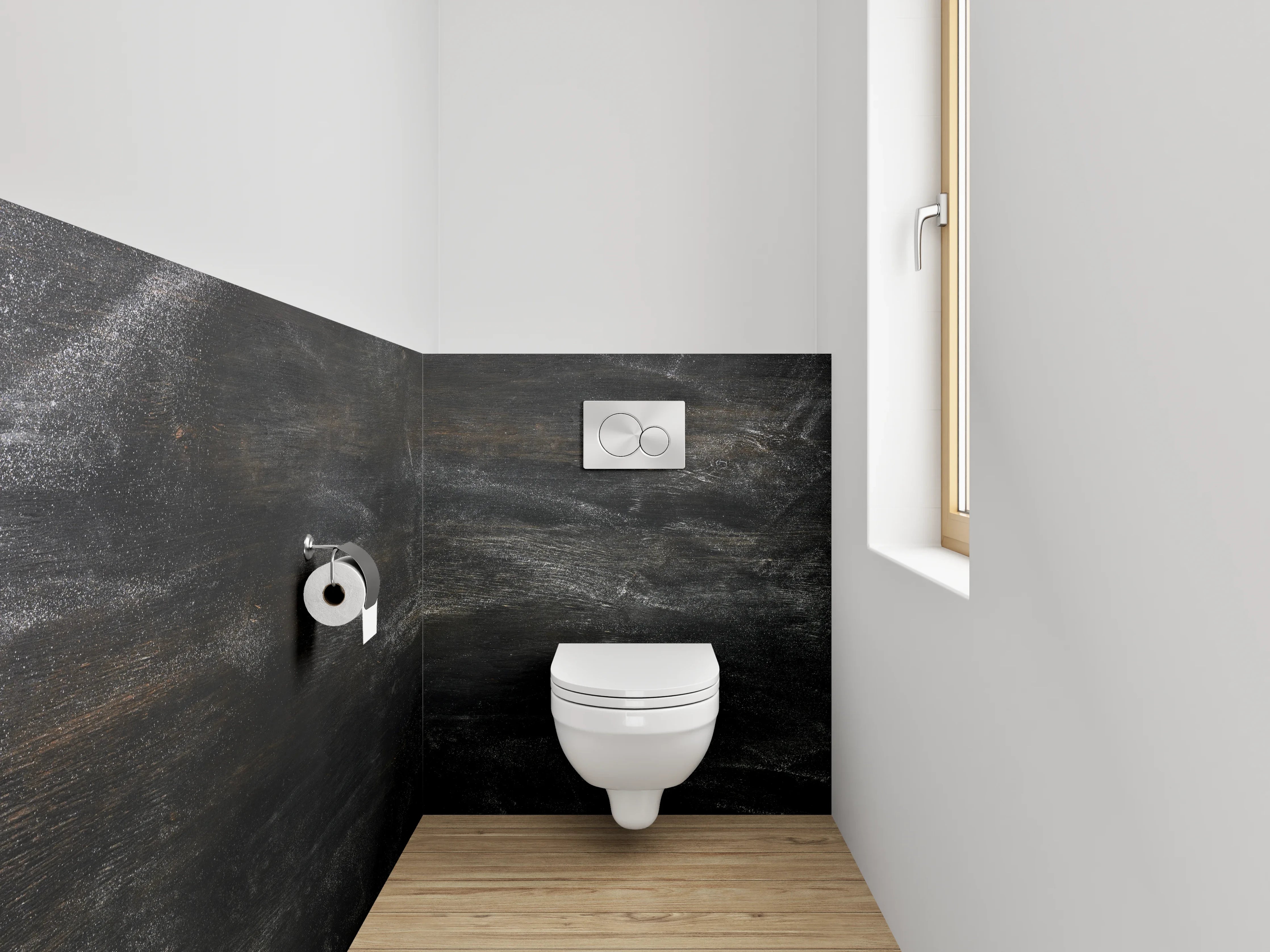 WC-Rückwand - Schwarze Kreidetafel Optik