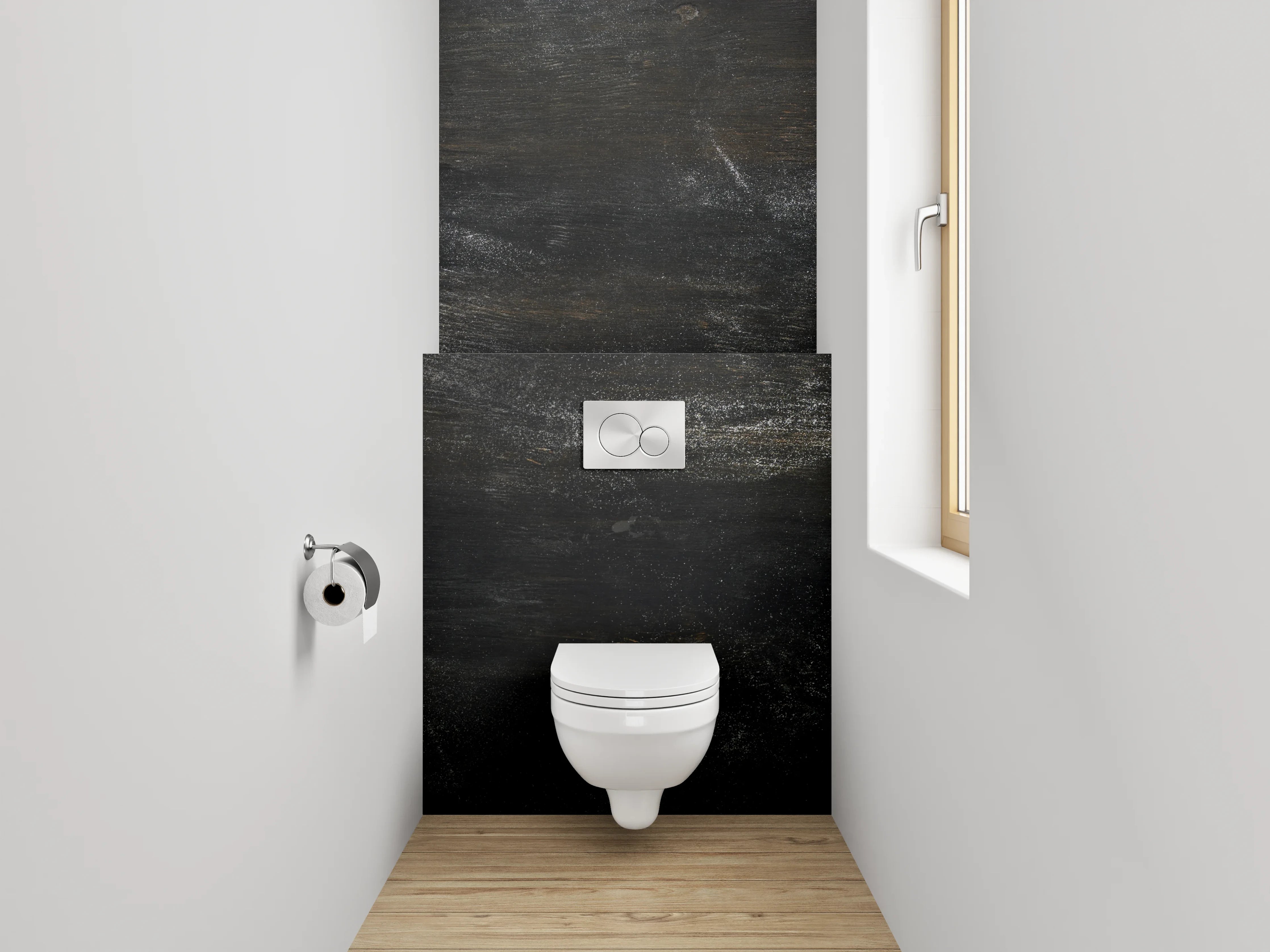 WC-Rückwand - Schwarze Kreidetafel Optik