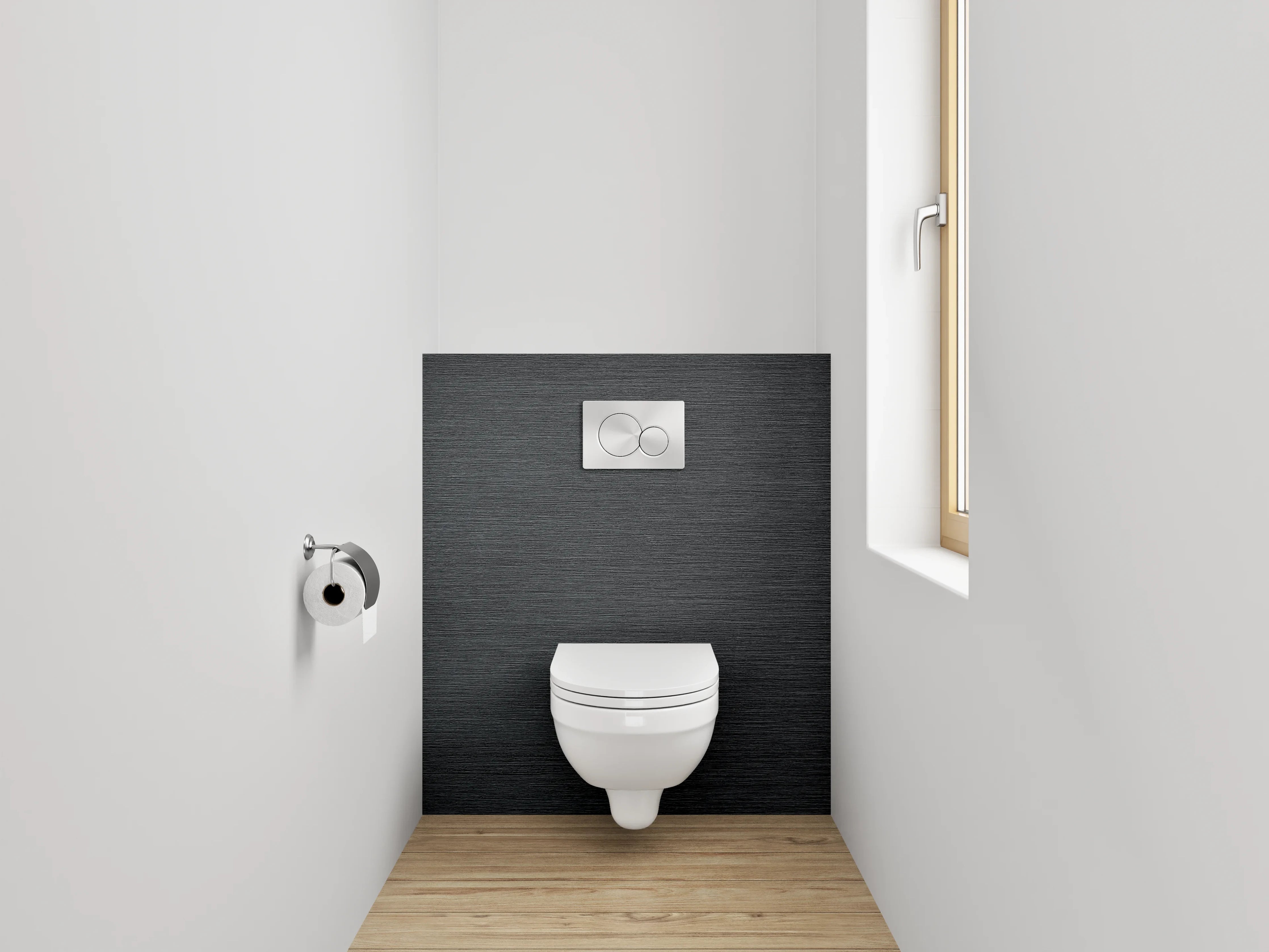 WC-Rückwand - Schwarze Metall-Textur, modern und elegant