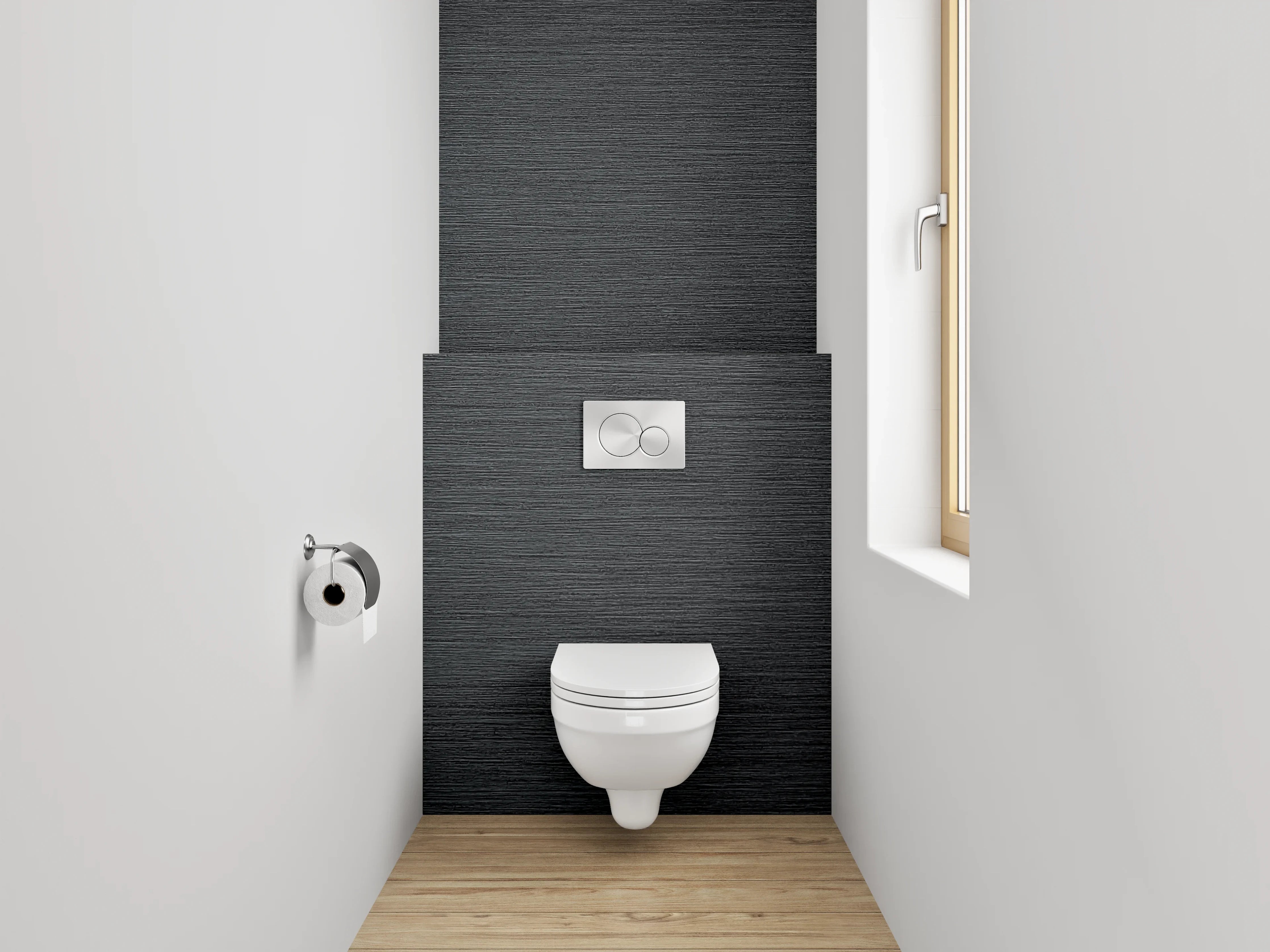 WC-Rückwand - Schwarze Metall-Textur, modern und elegant
