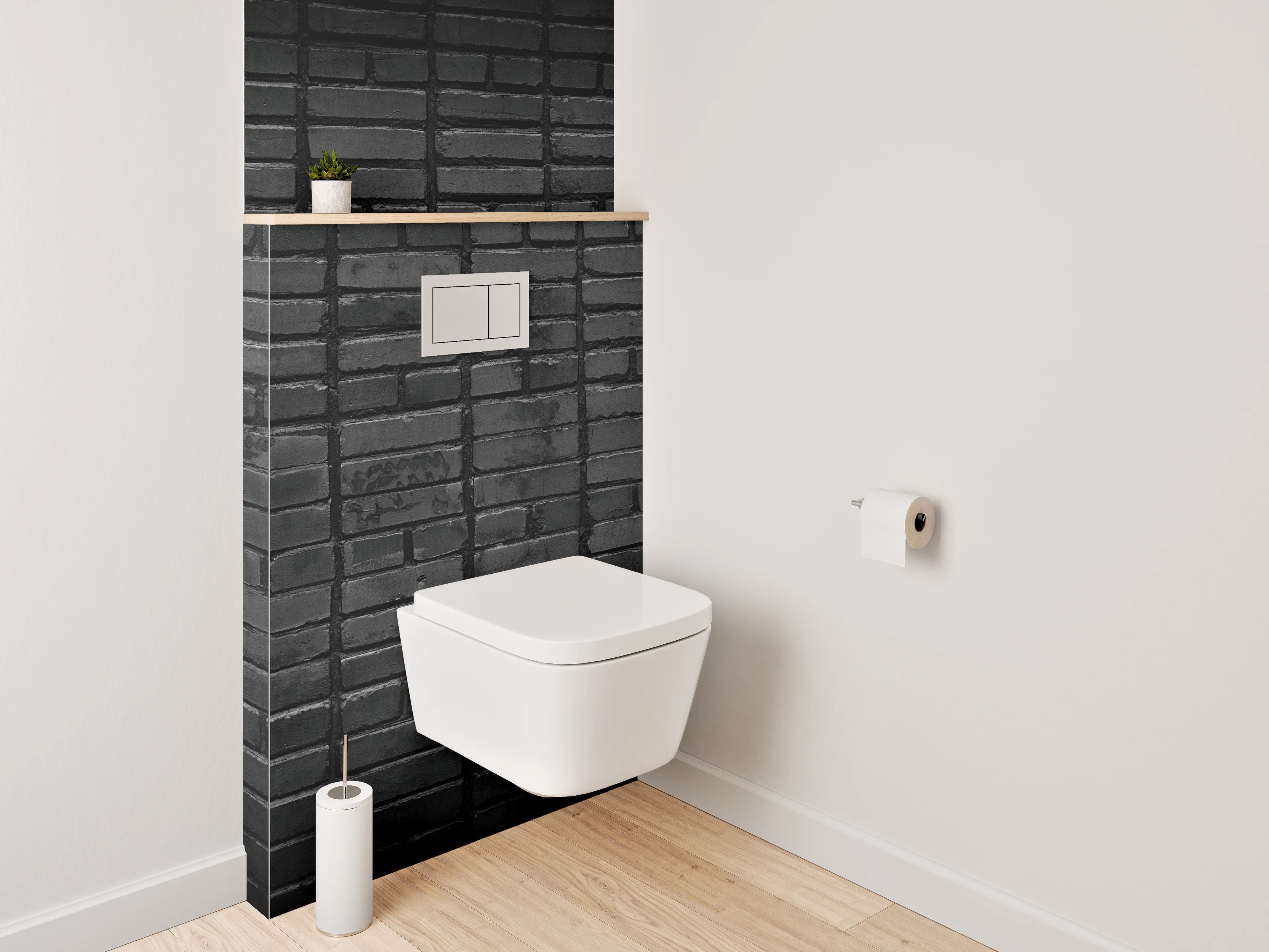WC-Rückwand - Schwarze Mosaikfliesen Struktur