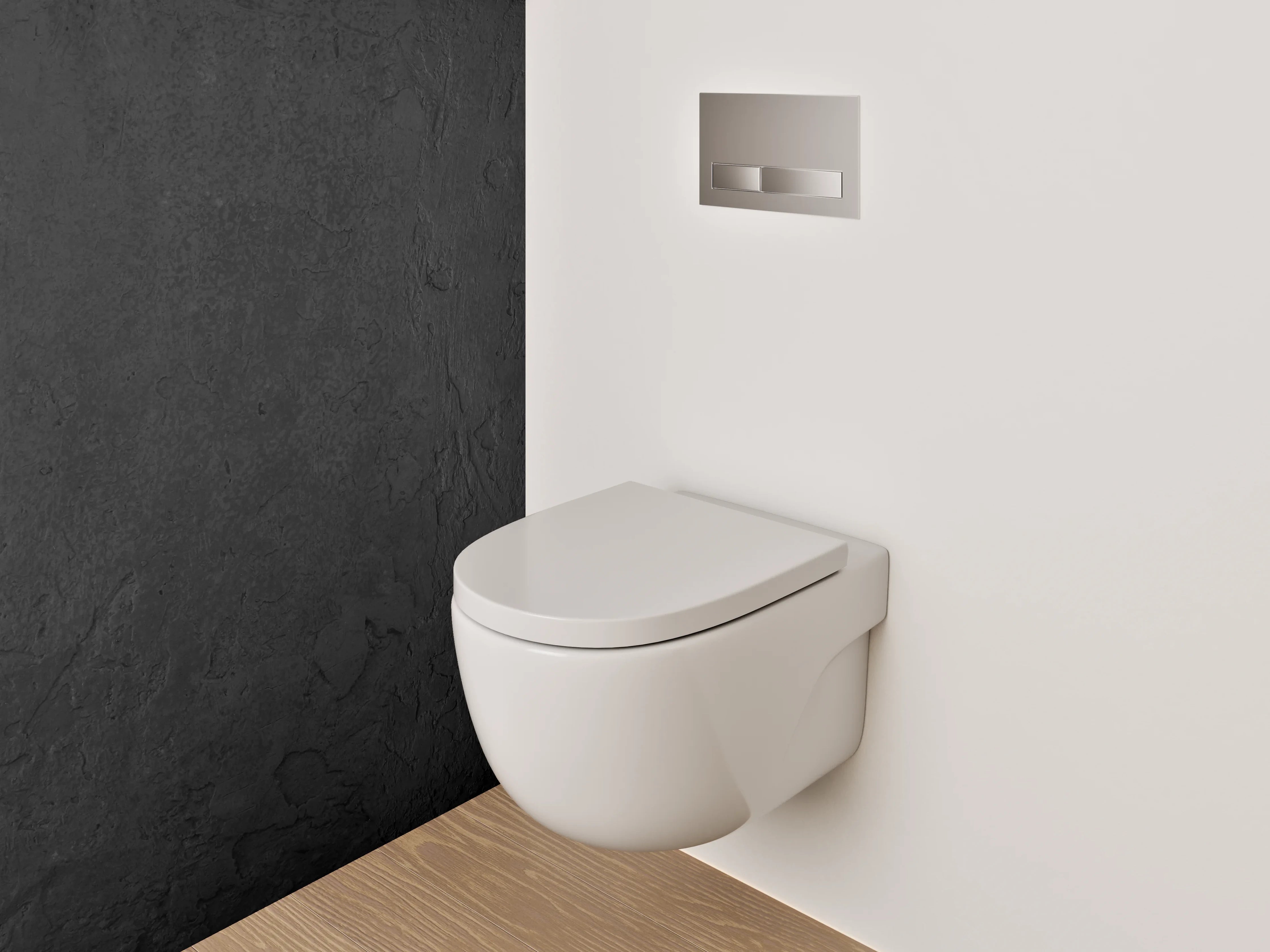 WC-Rückwand - Schwarze Putzstruktur Wandoptik