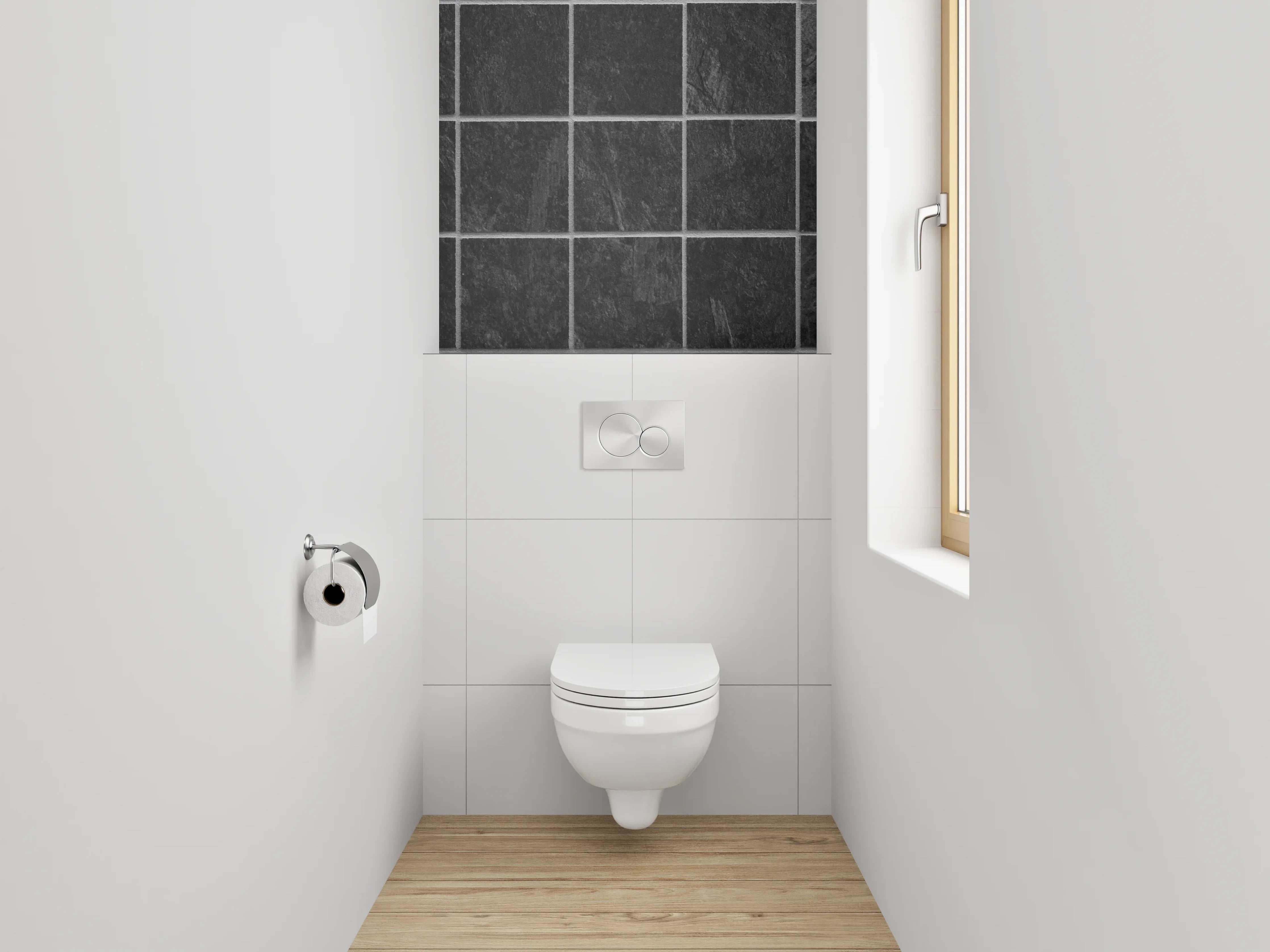 WC-Rückwand - Schwarze Schiefer Mosaikfliesen