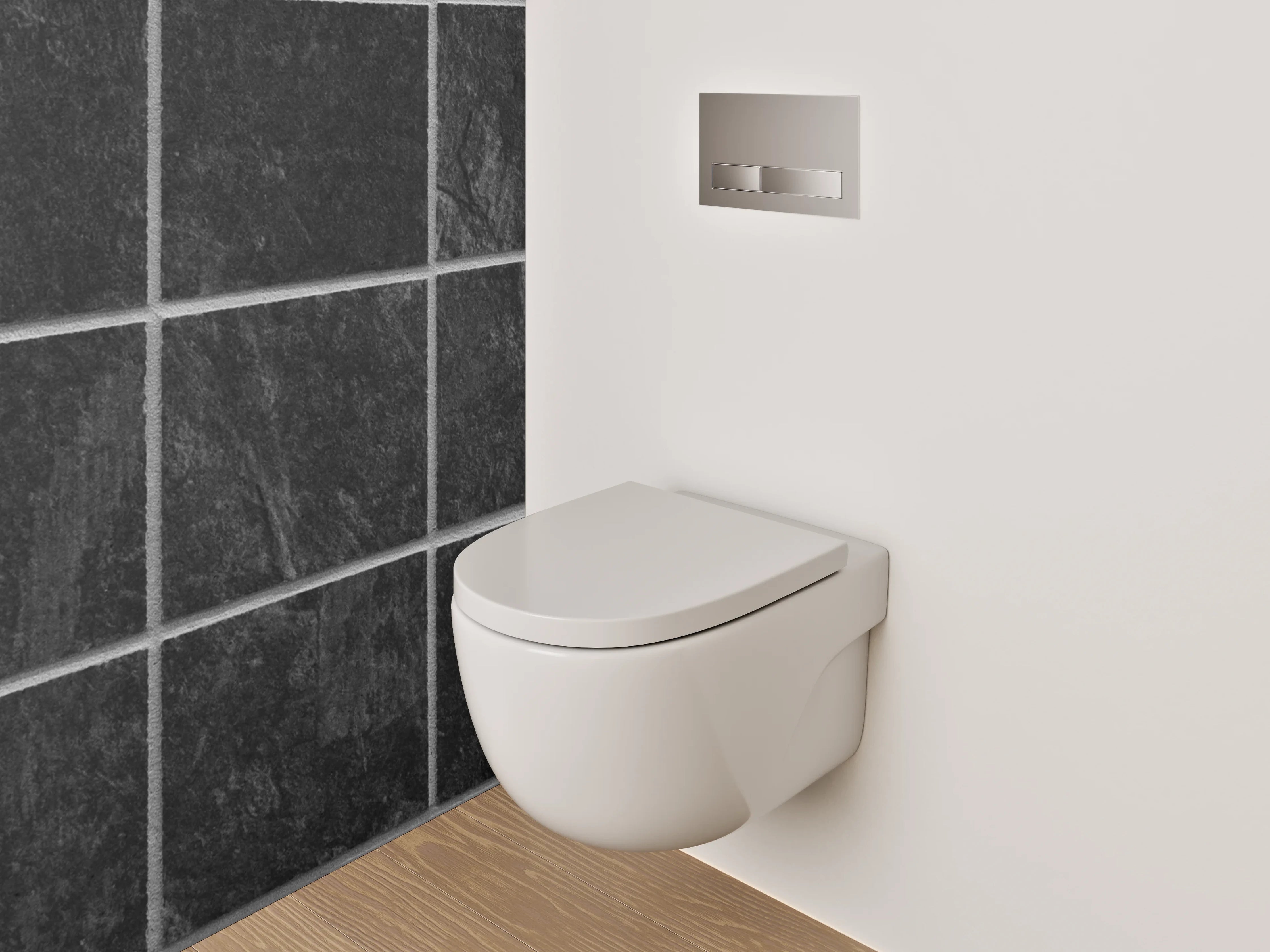 WC-Rückwand - Schwarze Schiefer Mosaikfliesen