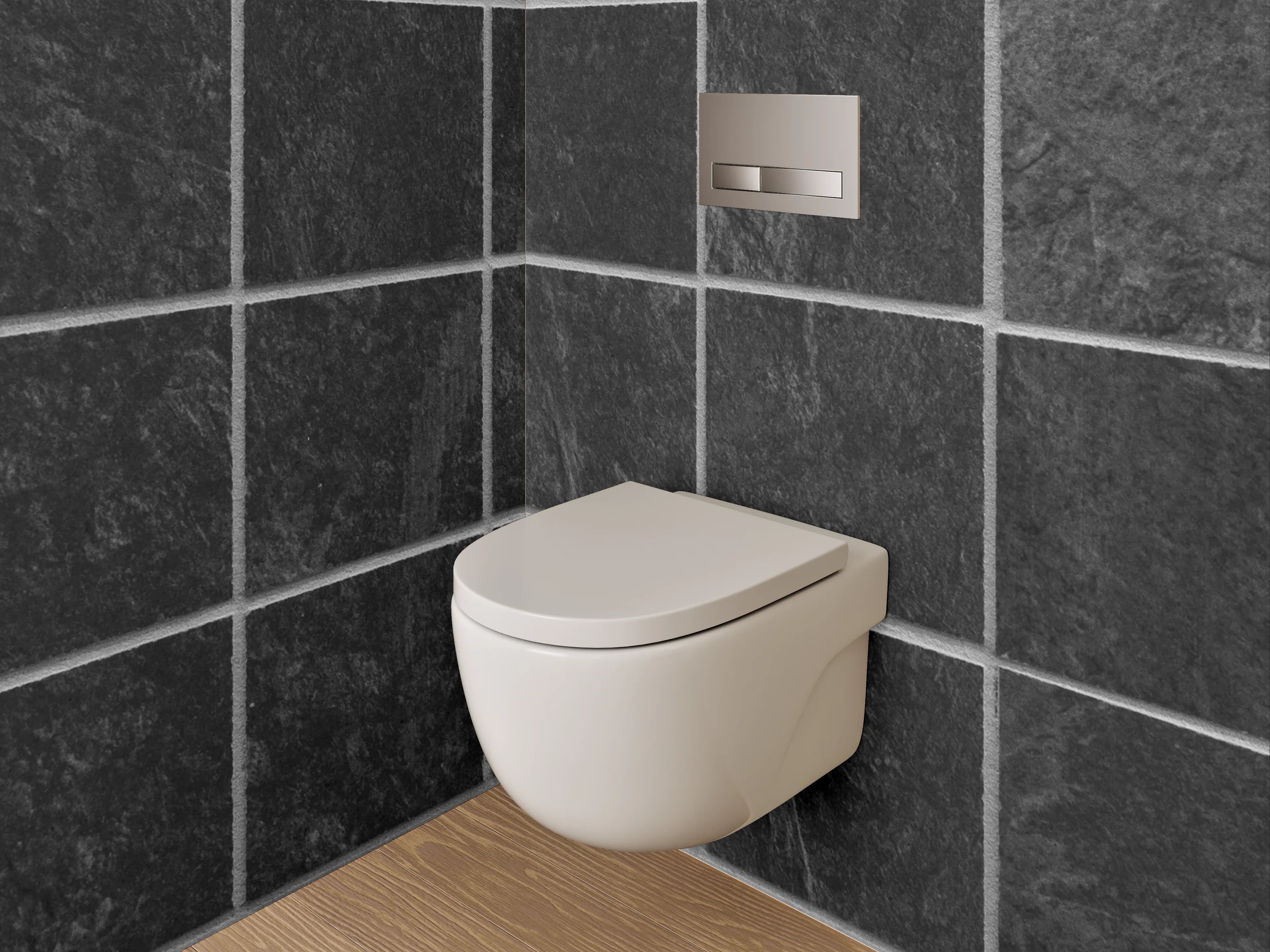 WC-Rückwand - Schwarze Schiefer Mosaikfliesen