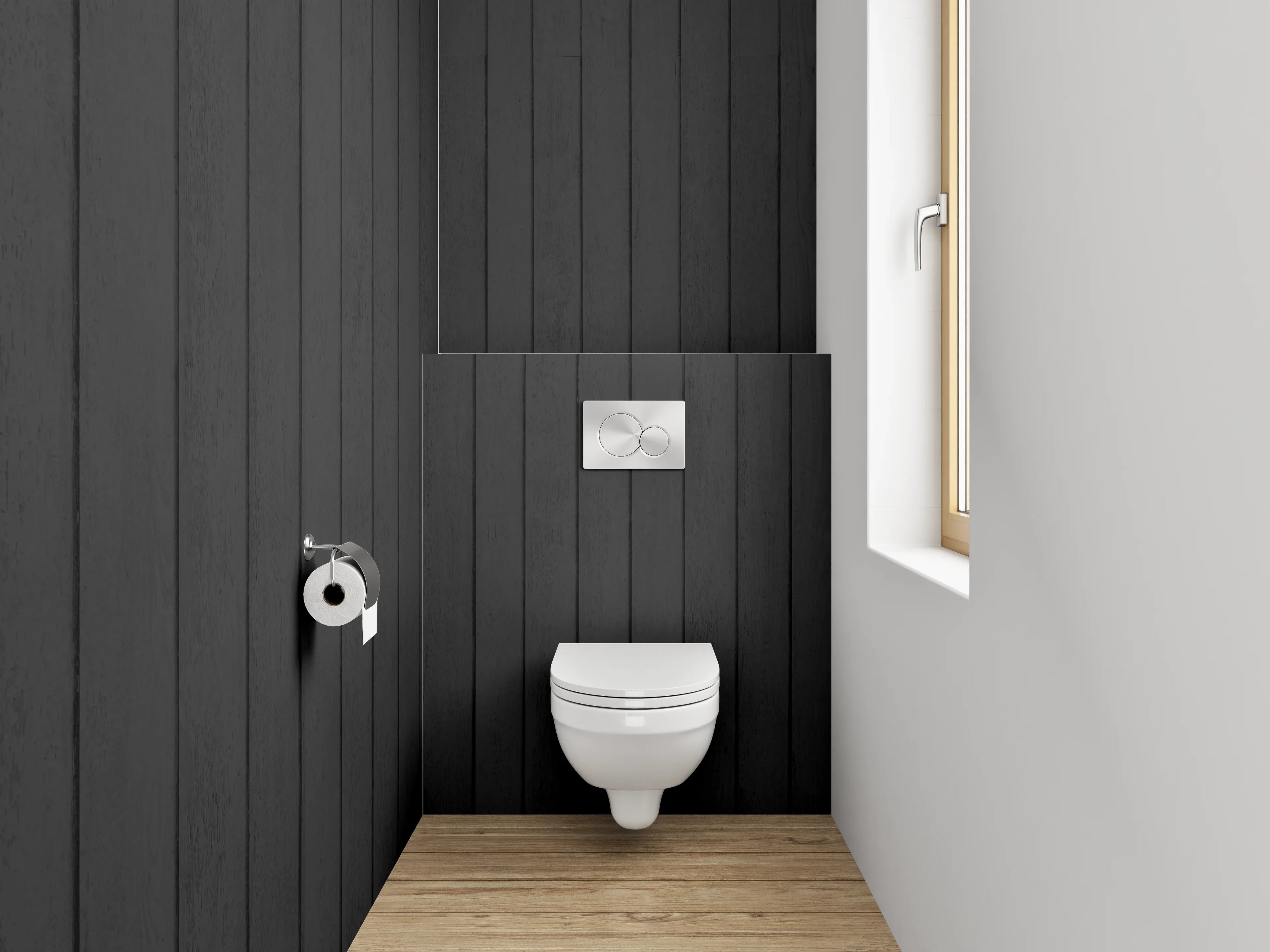 WC-Rückwand - Schwarze Streifen Struktur Effekt