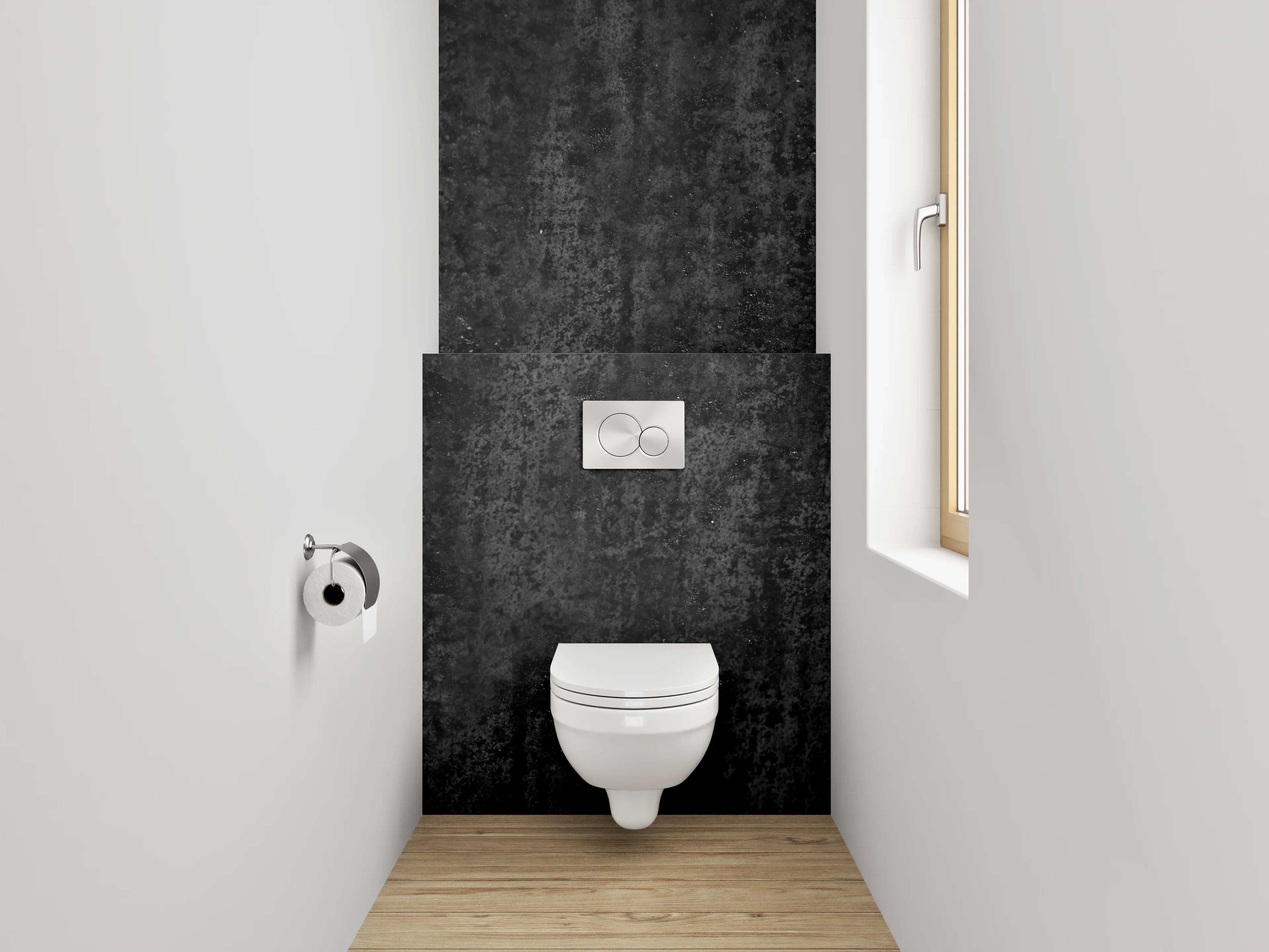 WC-Rückwand - Schwarze Struktur Betonoptik