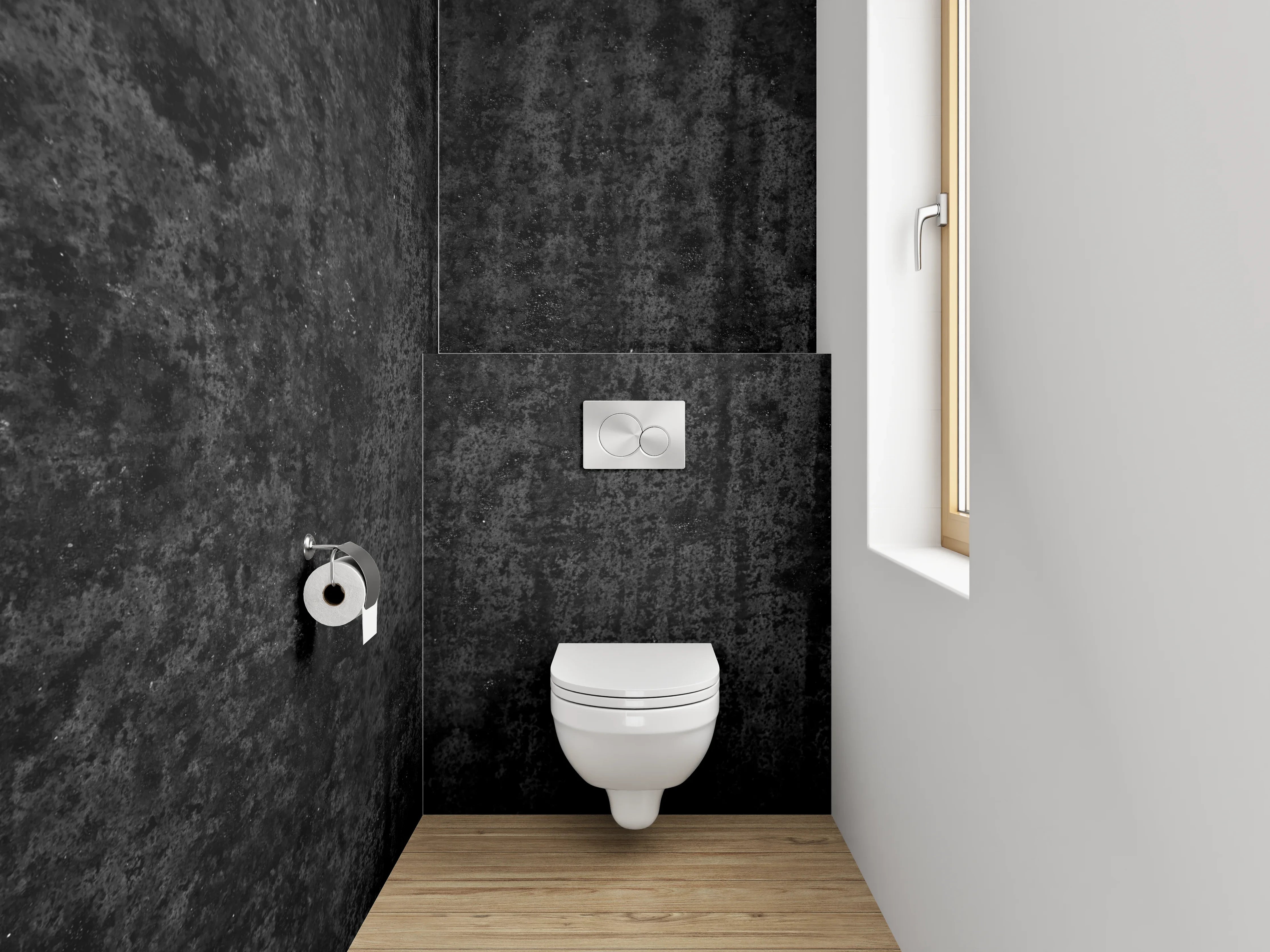 WC-Rückwand - Schwarze Struktur Betonoptik