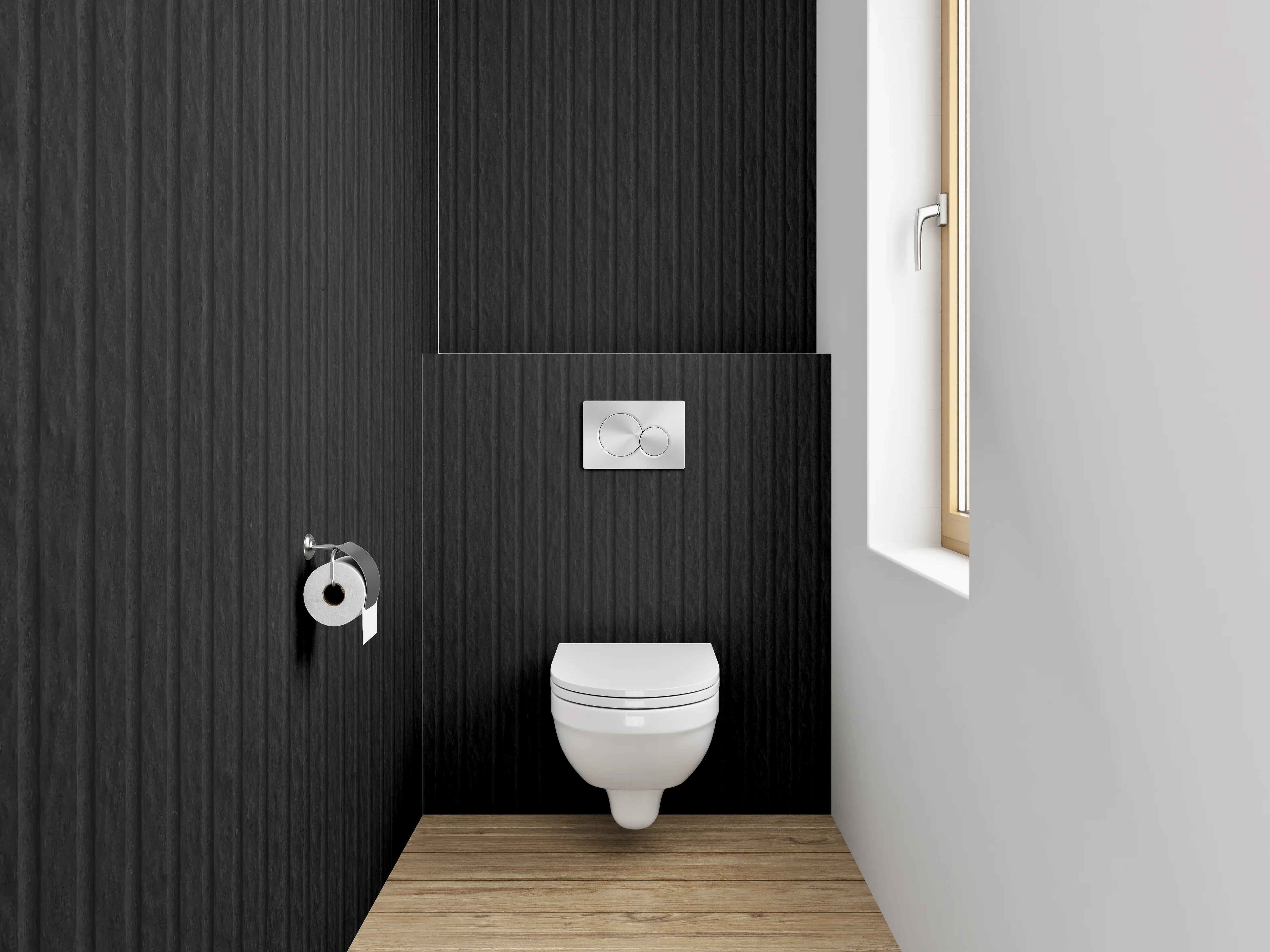 WC-Rückwand - Schwarze Textur mit feiner Lineatur