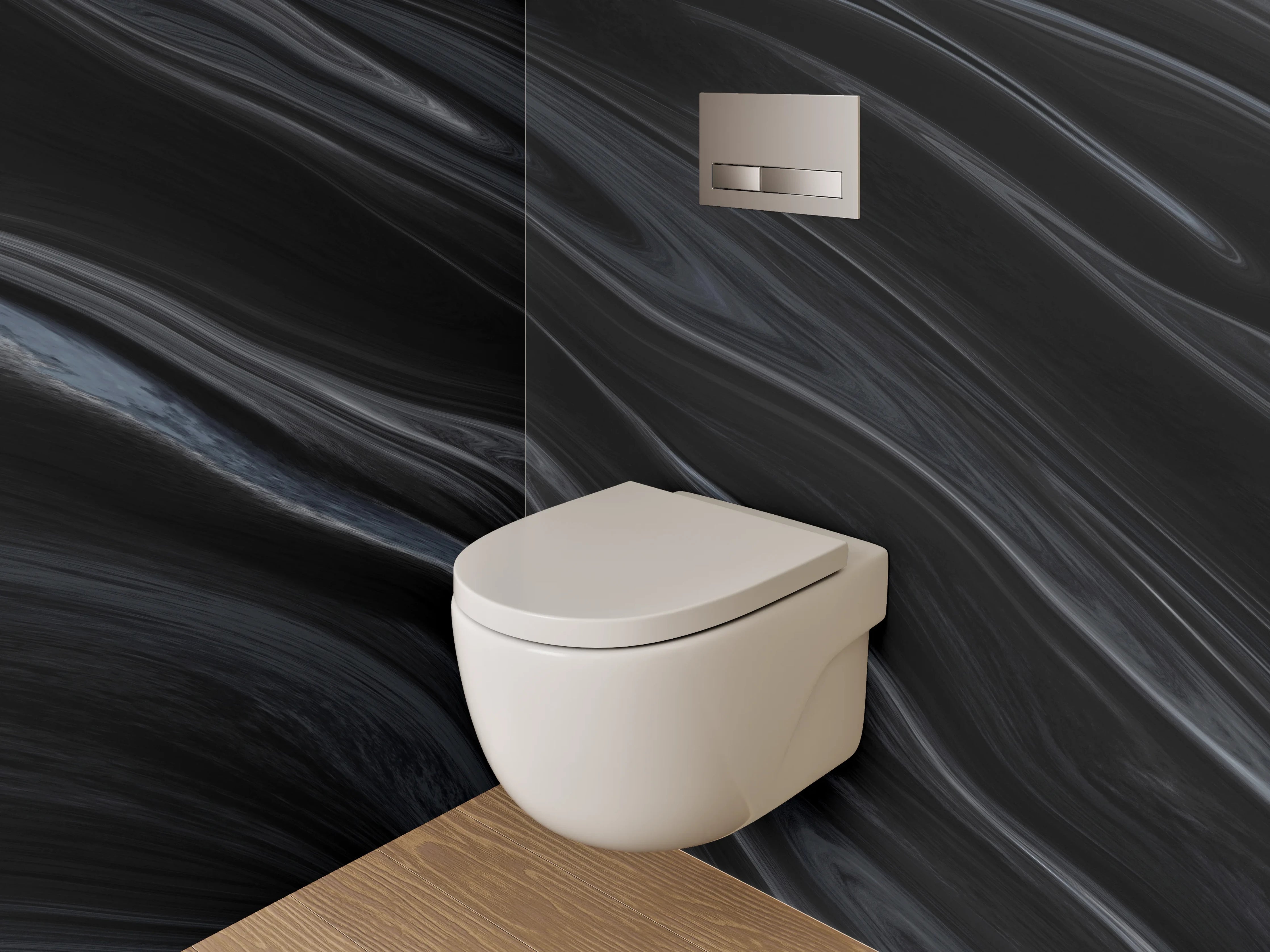 WC-Rückwand - Schwarzer Marmor Look modern