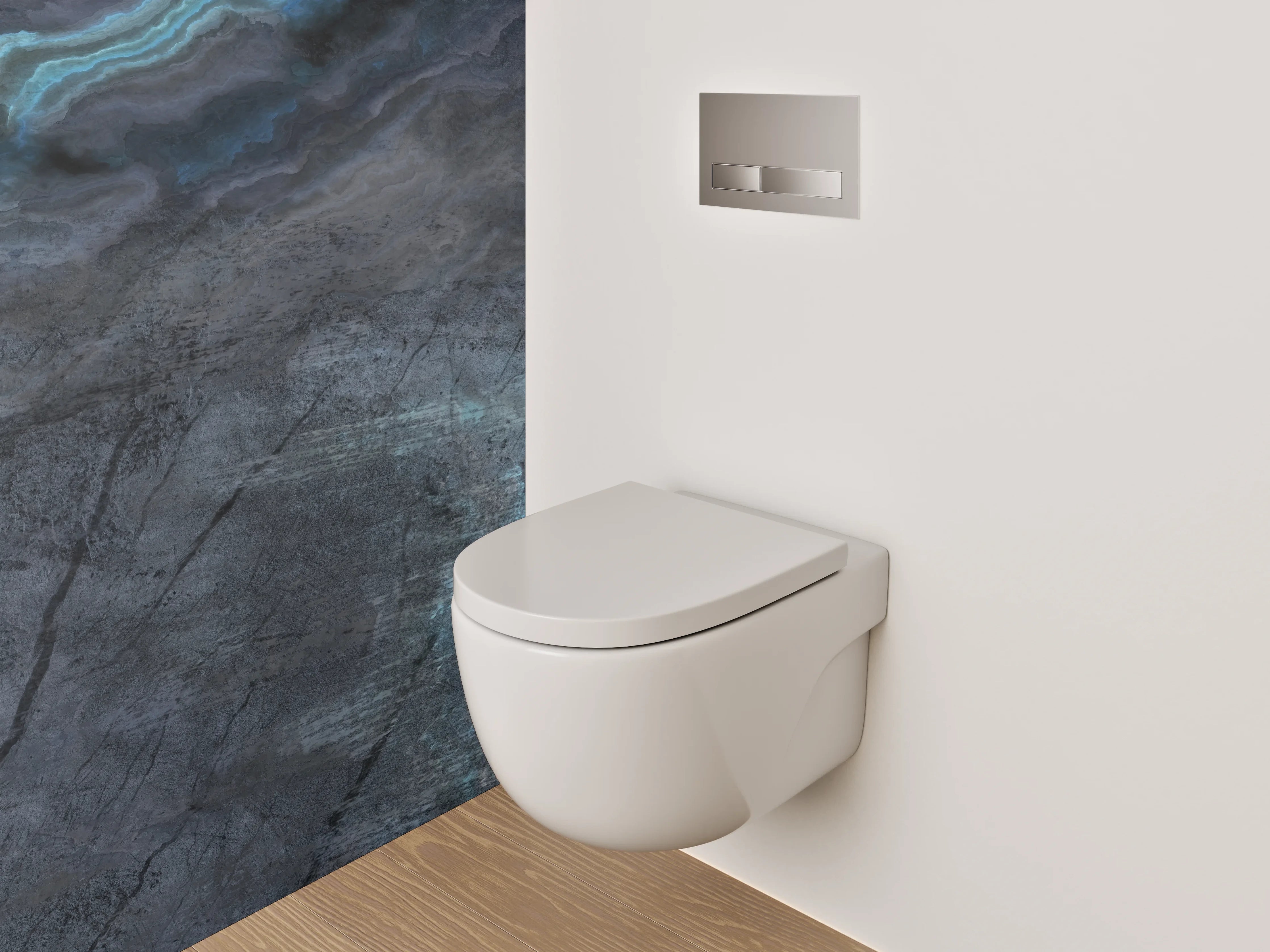 WC-Rückwand - Schwarzer Marmor mit blauen Adern