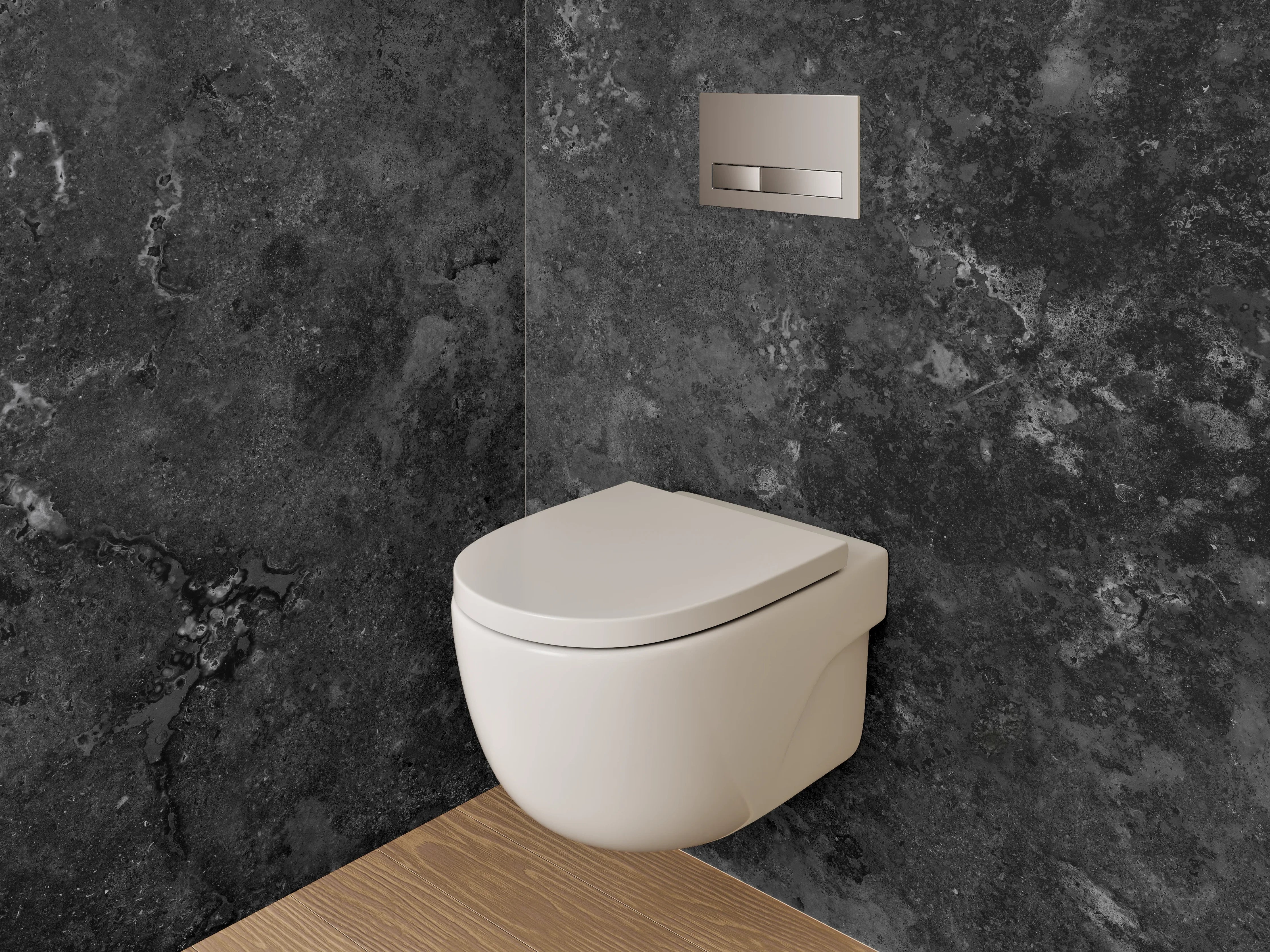 WC-Rückwand - Schwarzer Schiefer-Look Badezimmer Wand