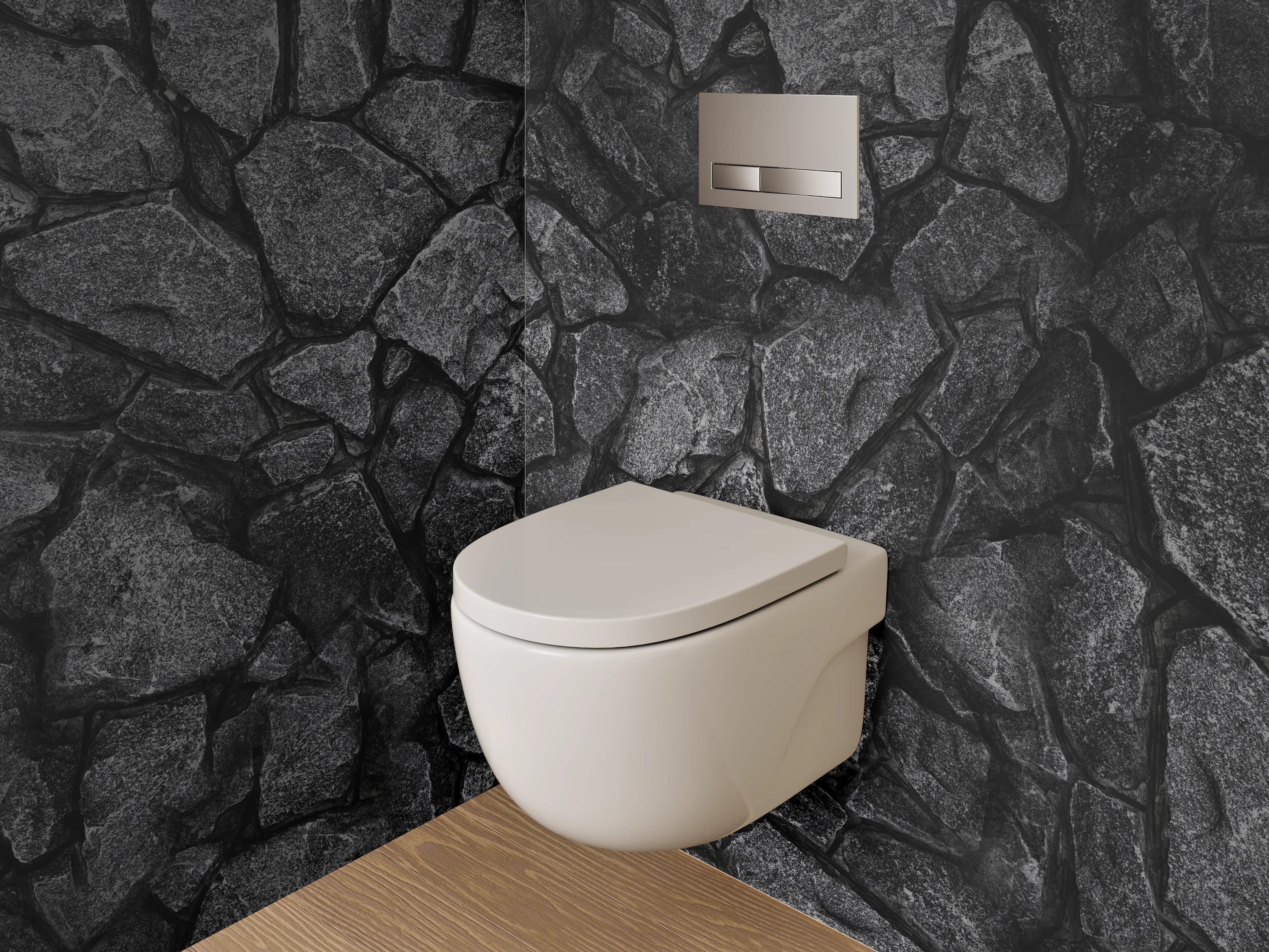 WC-Rückwand - Schwarzer Steinmosaik