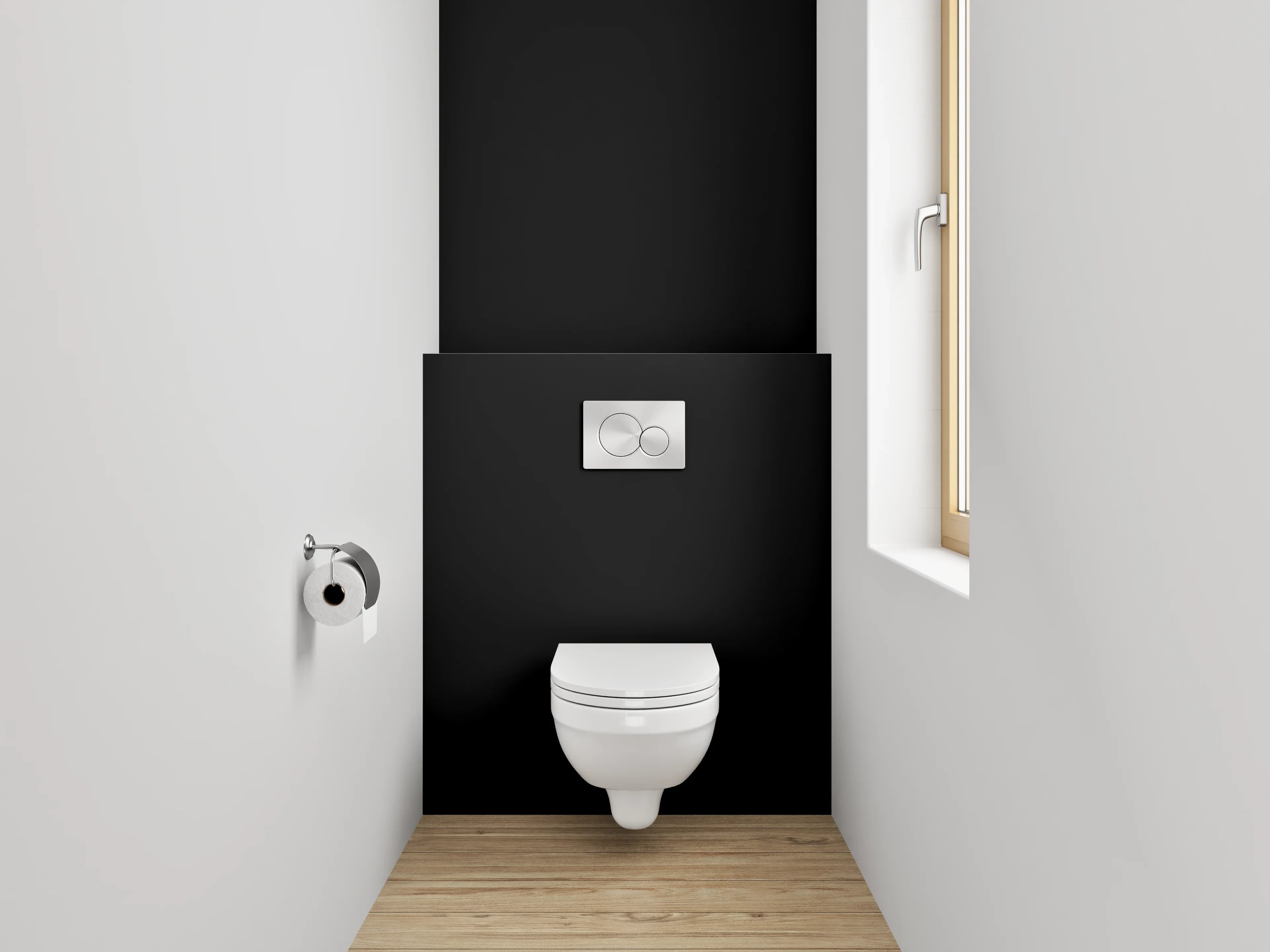 WC-Rückwand - Schwarzer Wolf auf dunklem Hintergrund