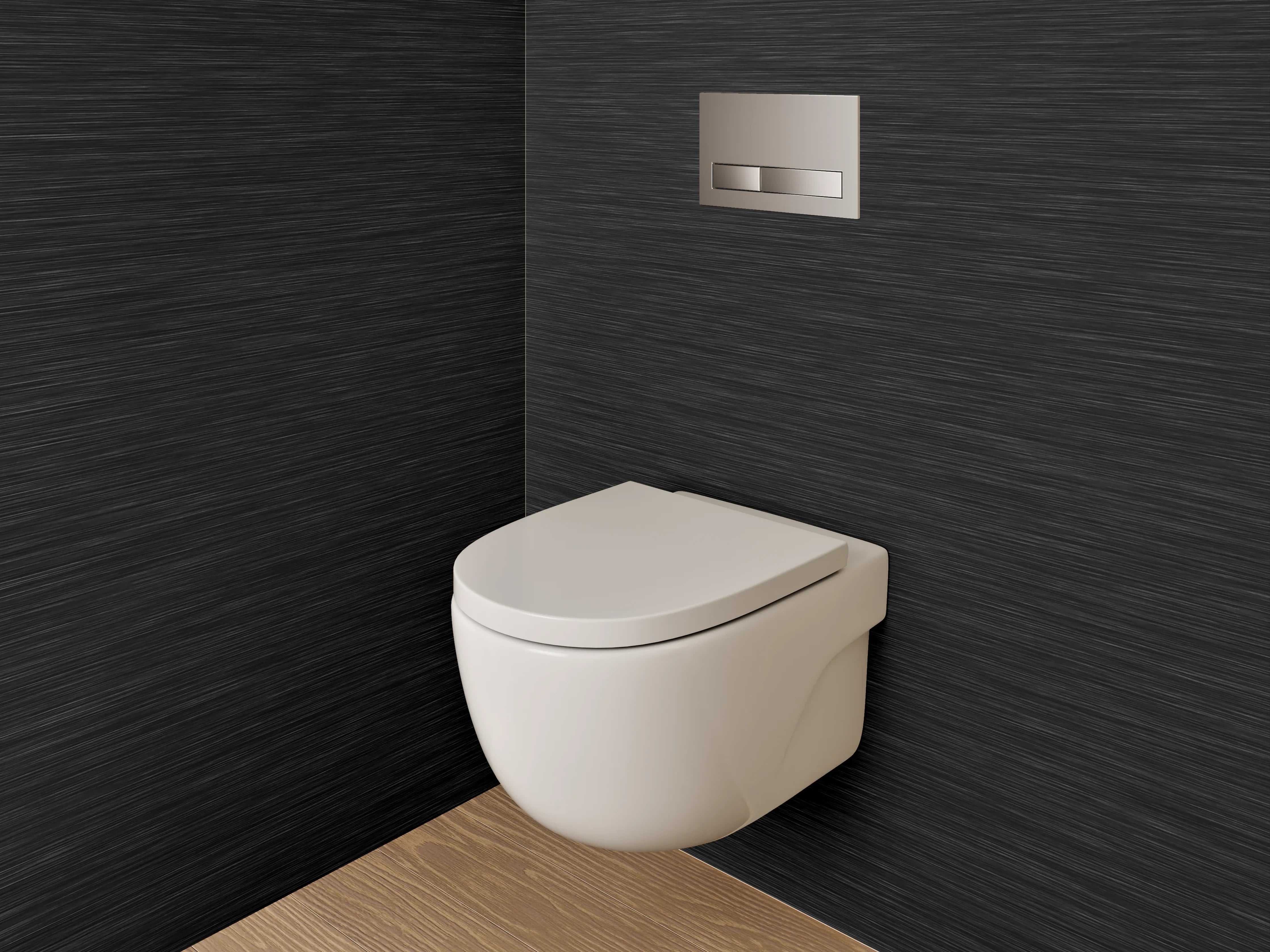 WC-Rückwand - Schwarzes gebürstetes Metall Design