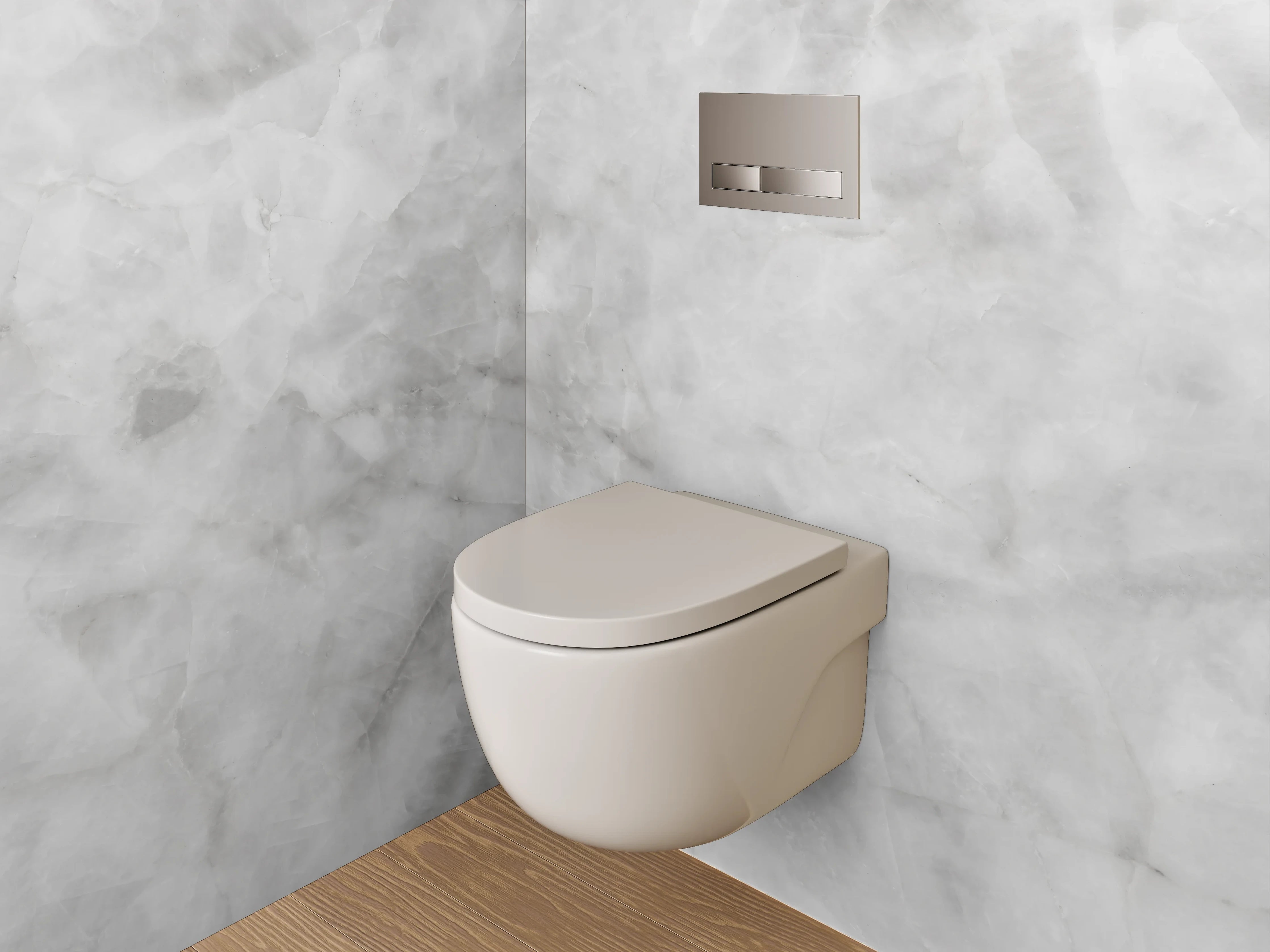 WC-Rückwand - Silbergraue Marmor-Optik