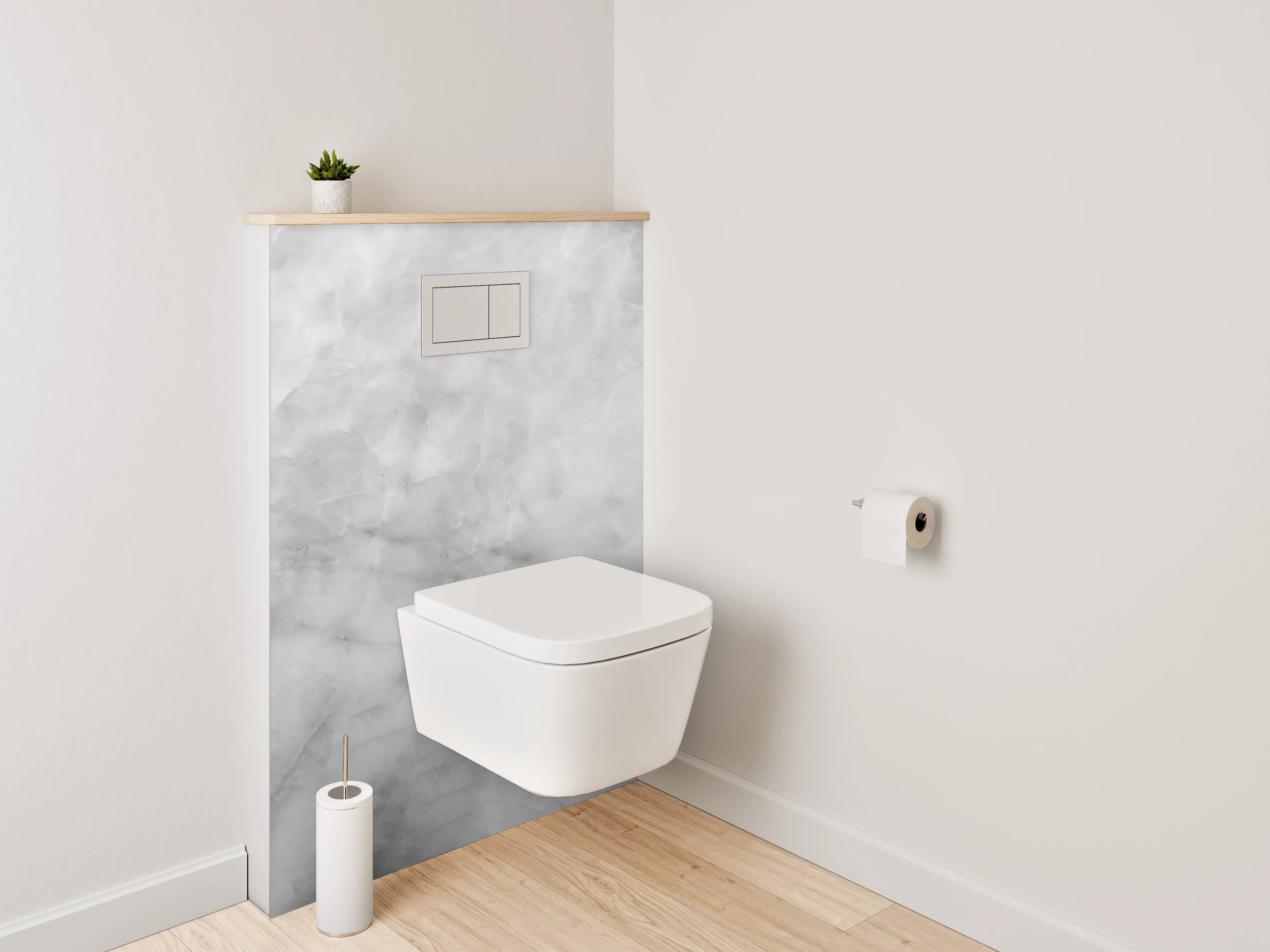 WC-Rückwand - Silbergraue Marmor-Optik