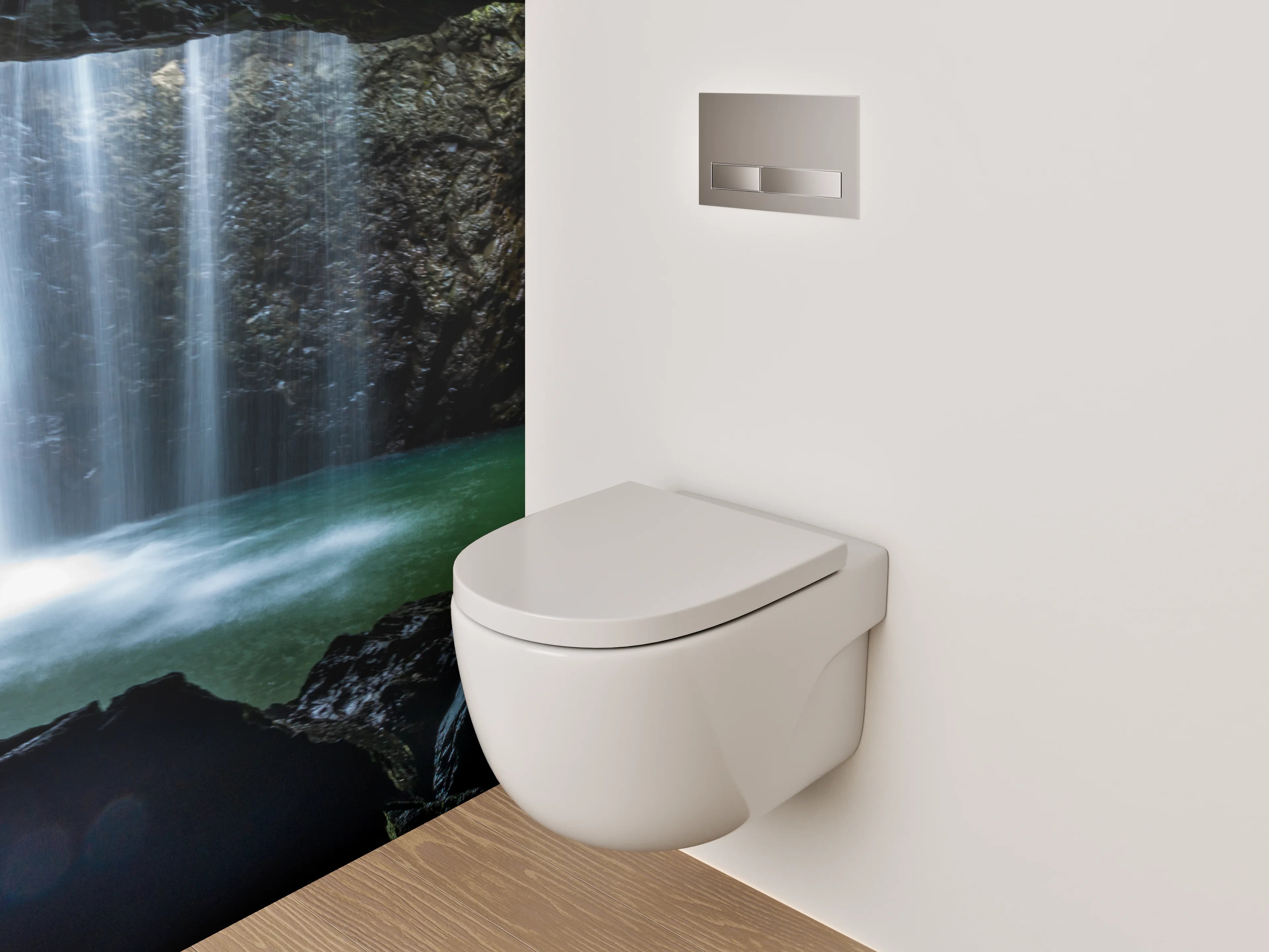 WC-Rückwand - Silbergraue Wasserträume im Urwald