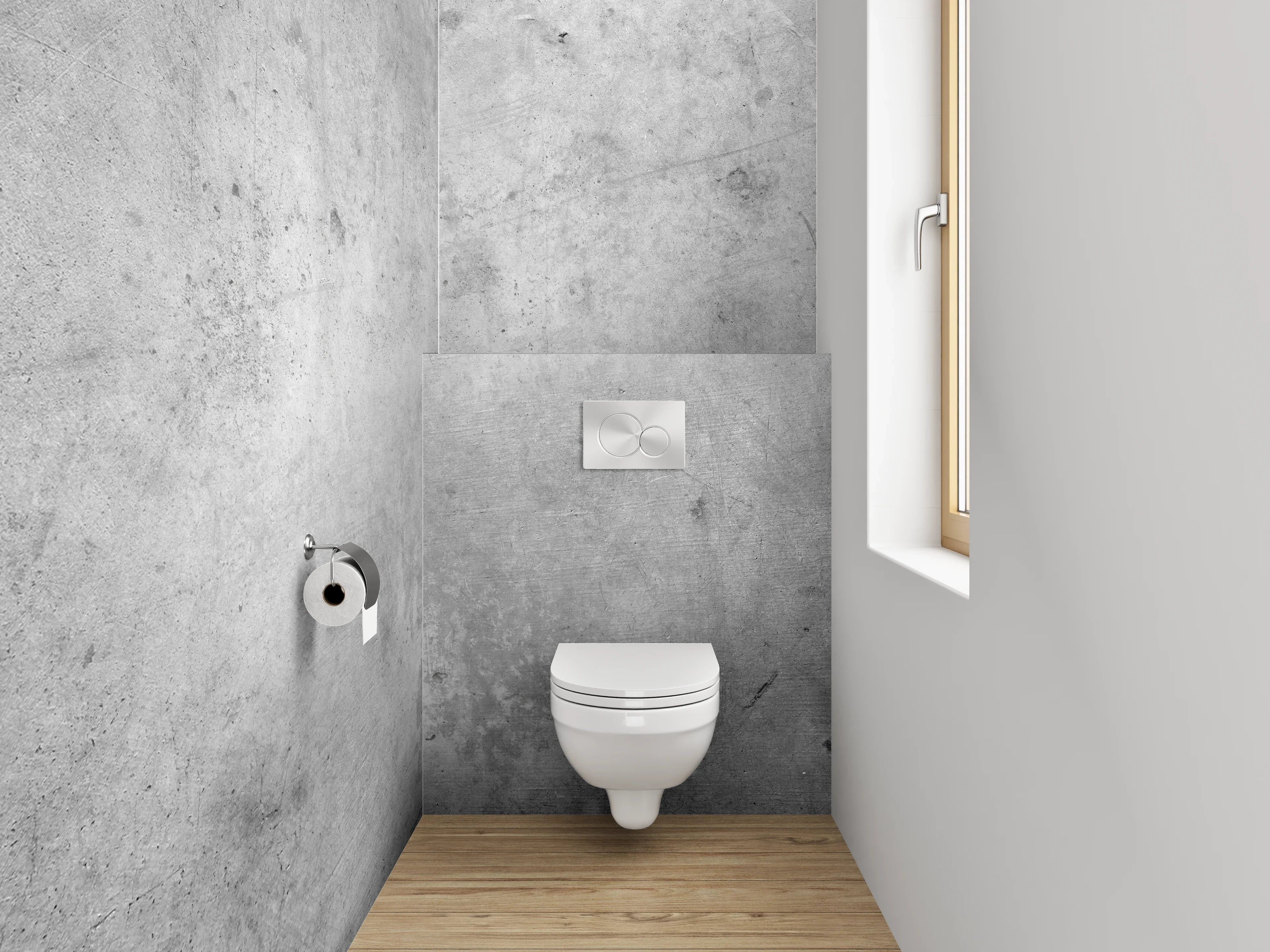 WC-Rückwand - Silberne Schattenmuster