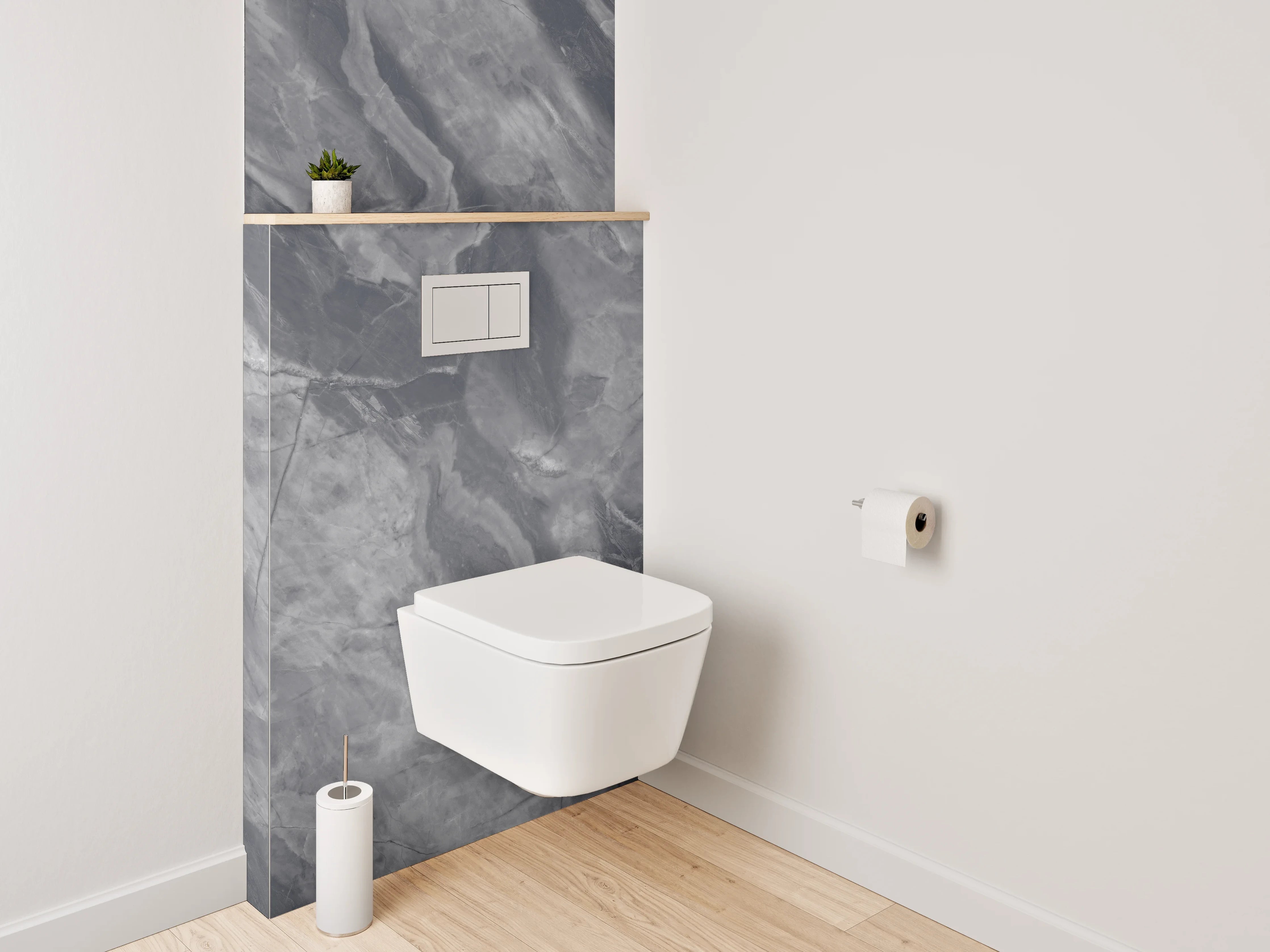 WC-Rückwand - Silberweiß-Marmor-Optik