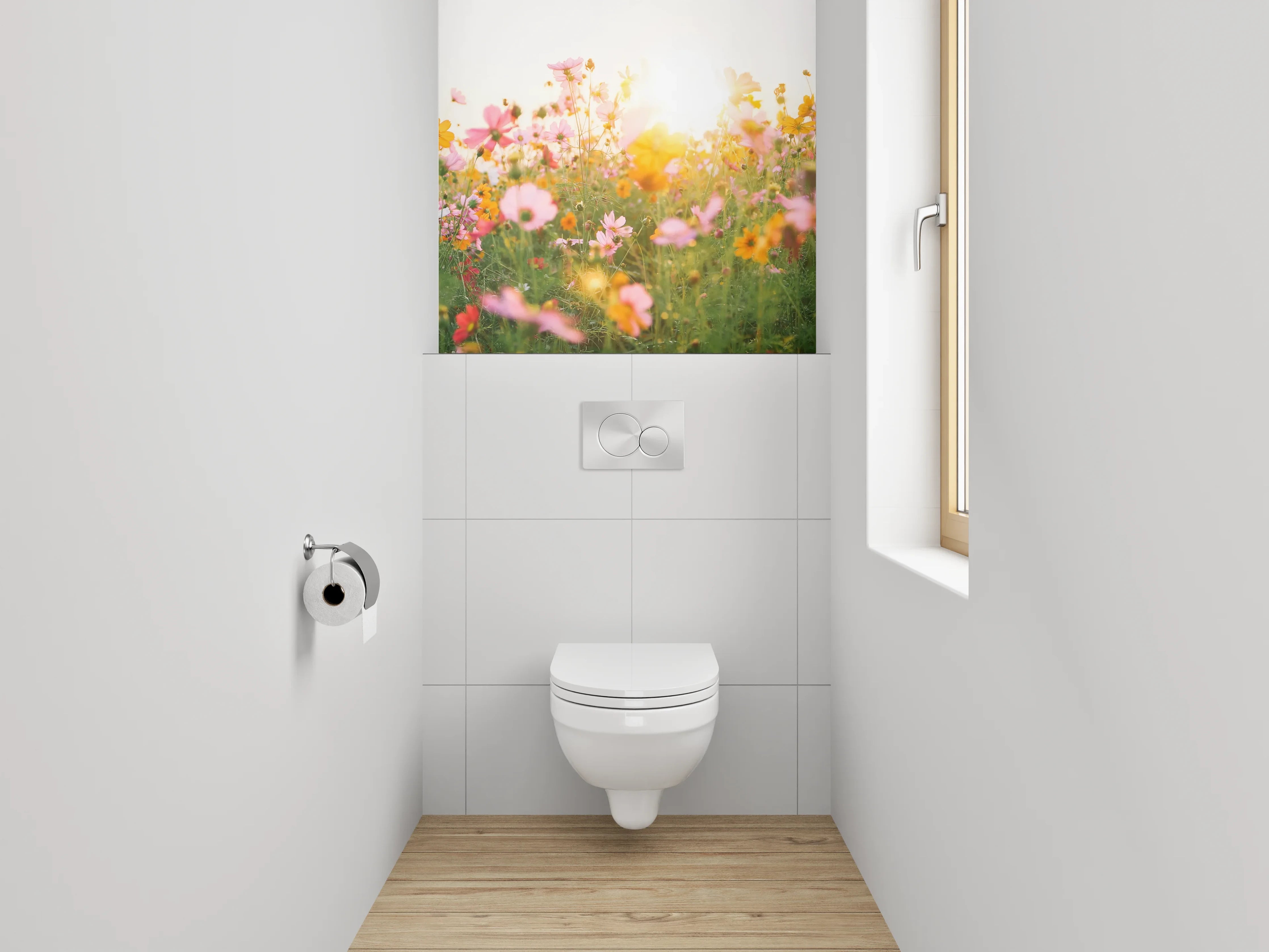 WC-Rückwand - Sommerliche Blumenwiese im Sonnenlicht