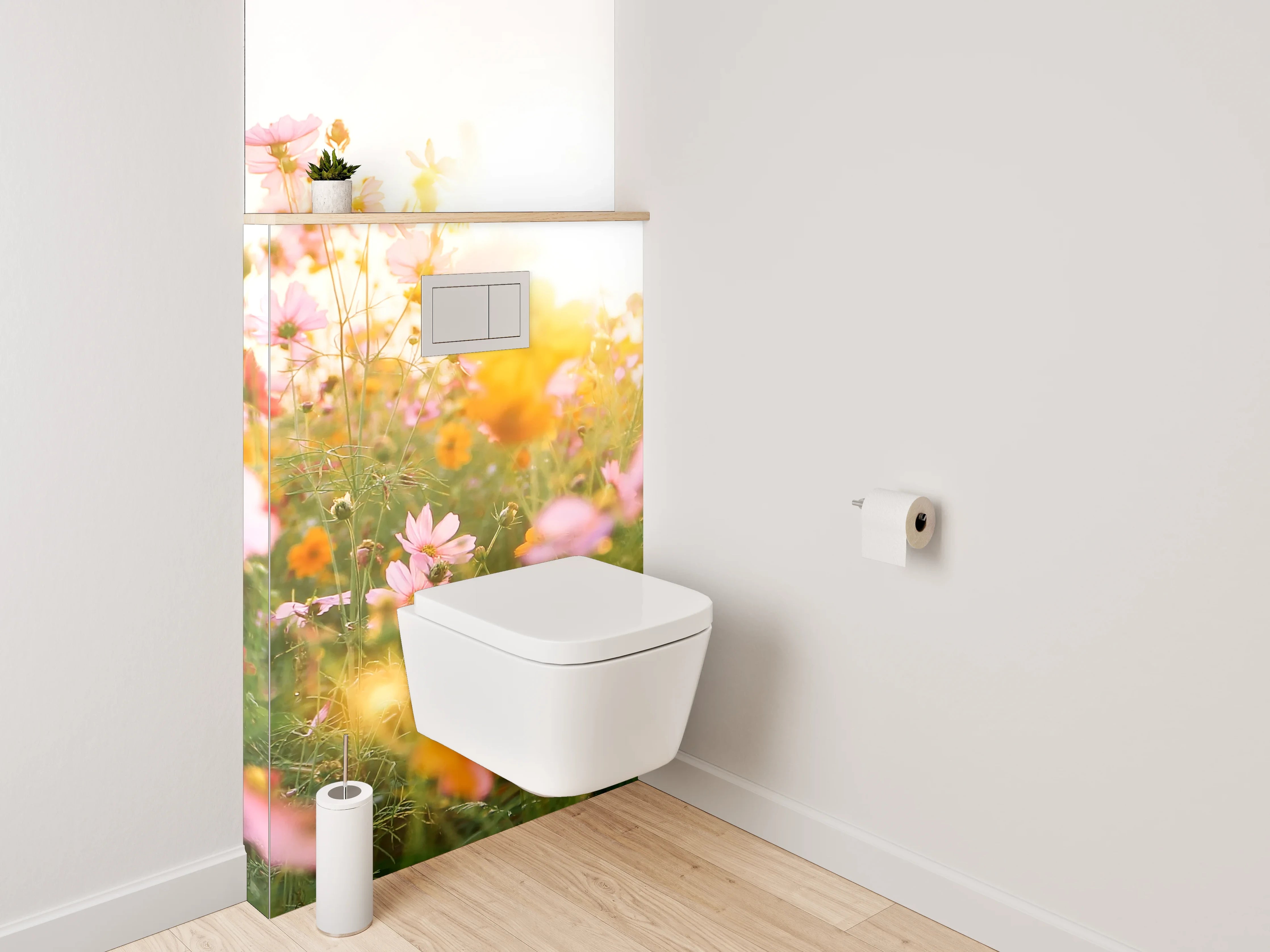 WC-Rückwand - Sommerliche Blumenwiese im Sonnenlicht