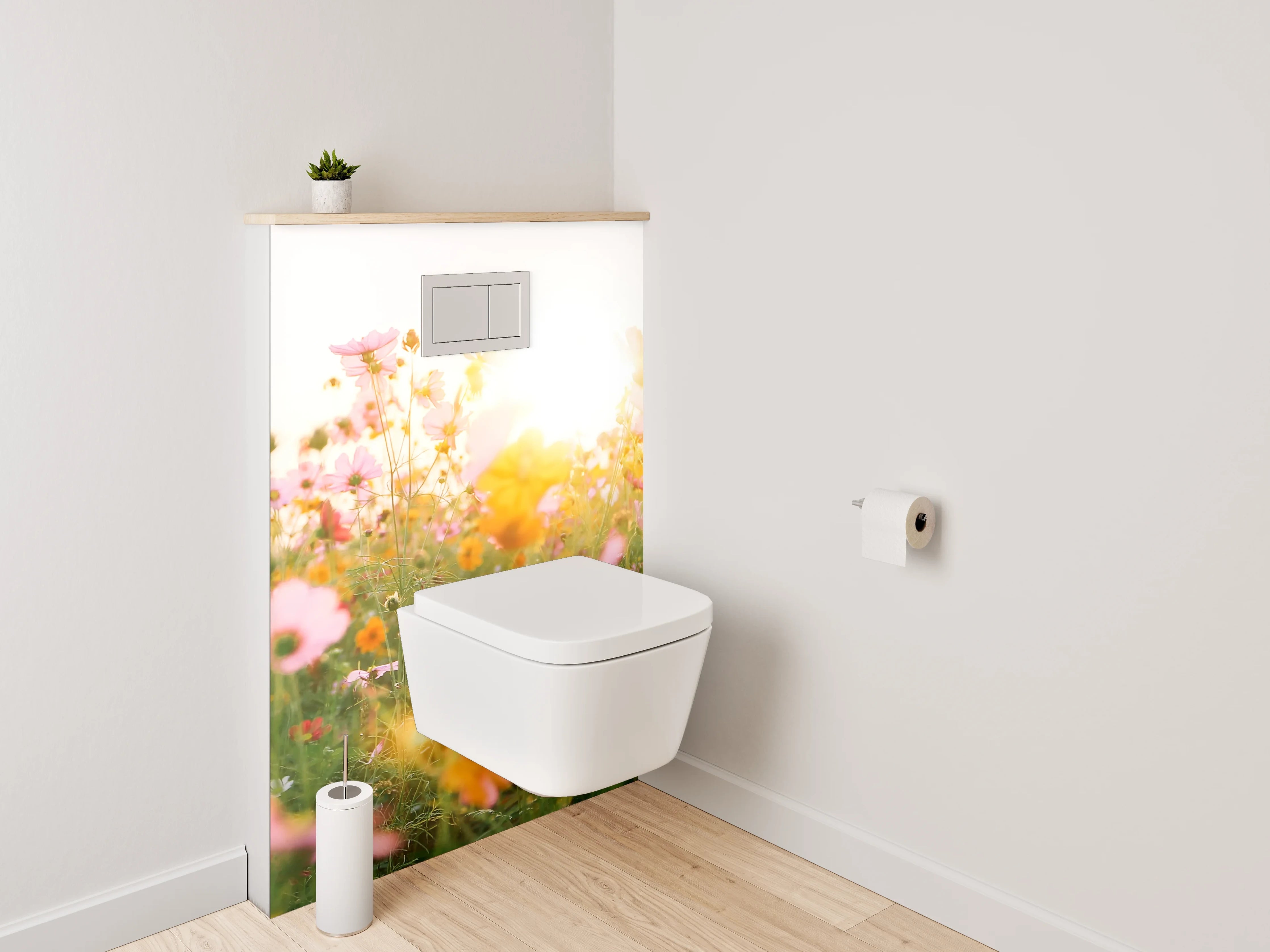 WC-Rückwand - Sommerliche Blumenwiese im Sonnenlicht