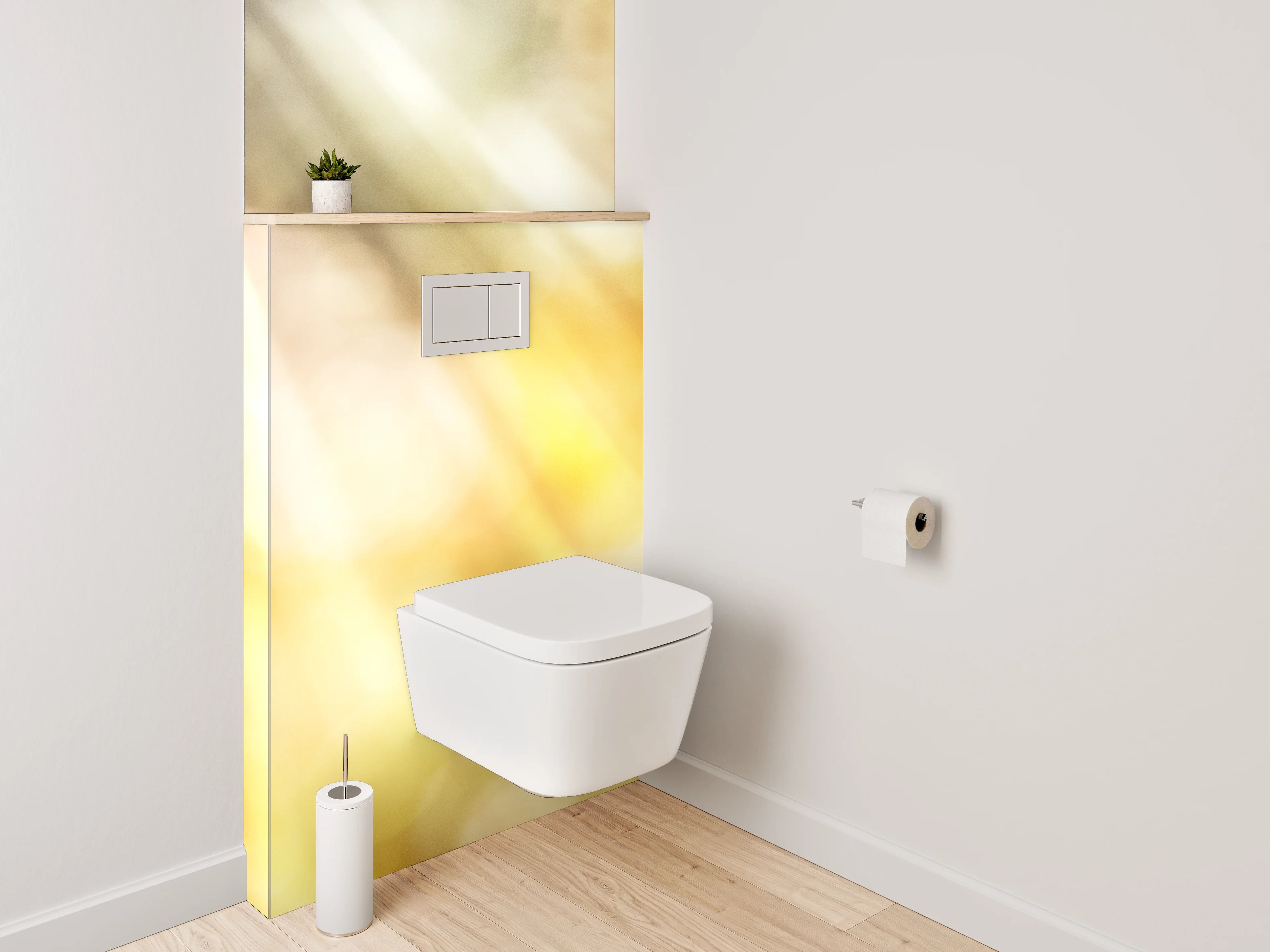 WC-Rückwand - Sommerliche gelbe Blume mit Sonnenstrahlen