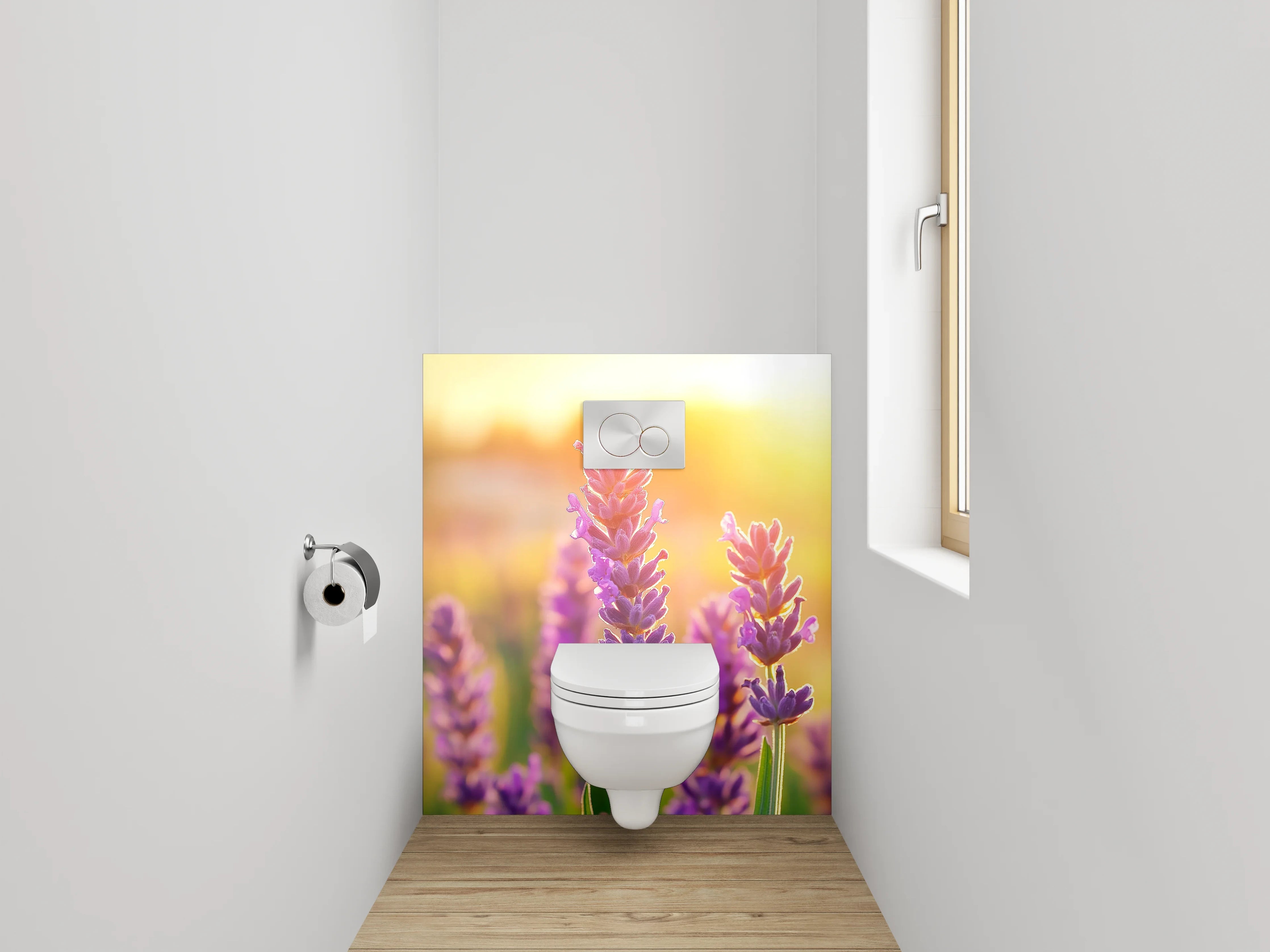 WC-Rückwand - Sommerlicher Lavendel im Sonnenlicht