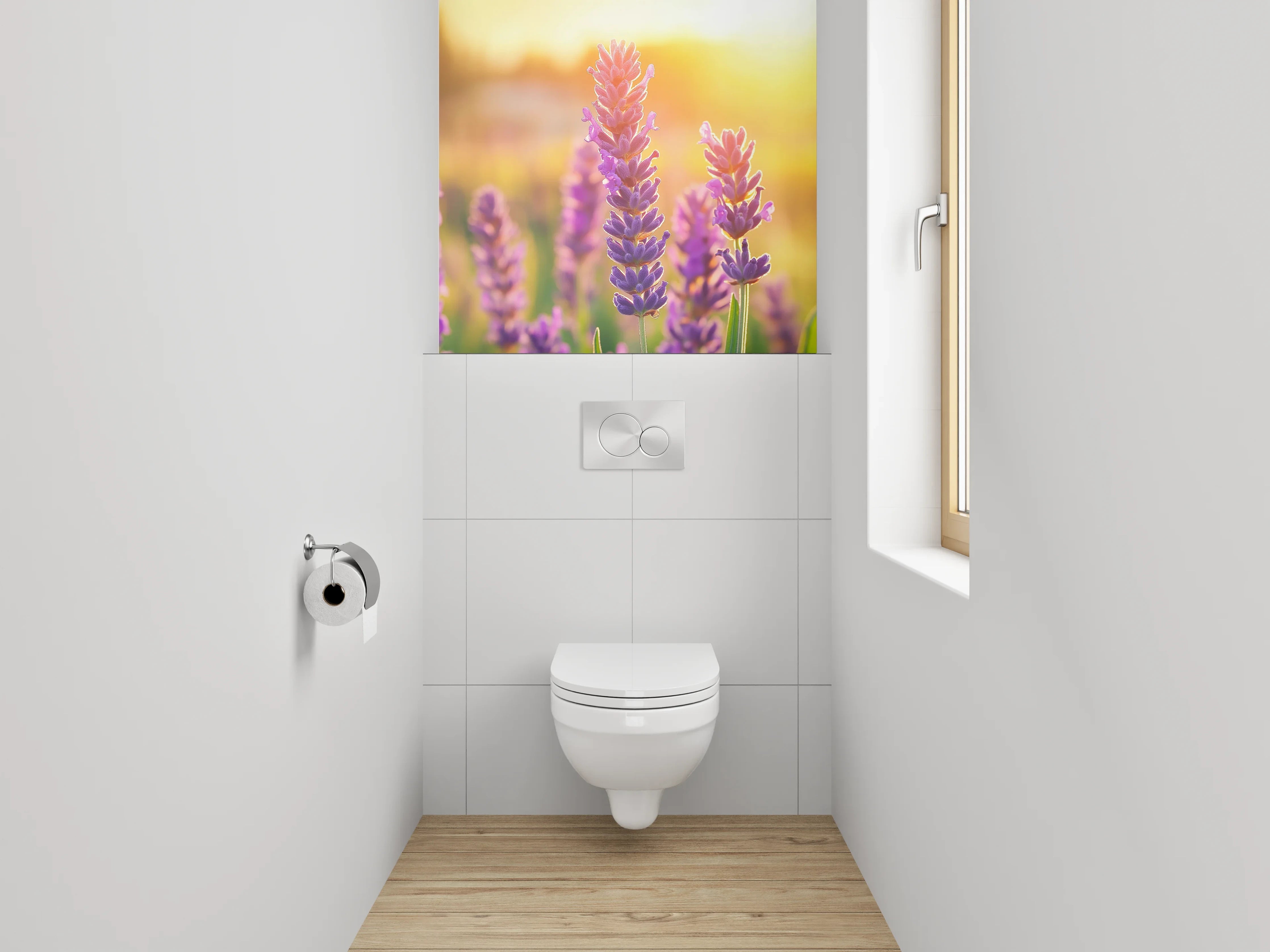 WC-Rückwand - Sommerlicher Lavendel im Sonnenlicht