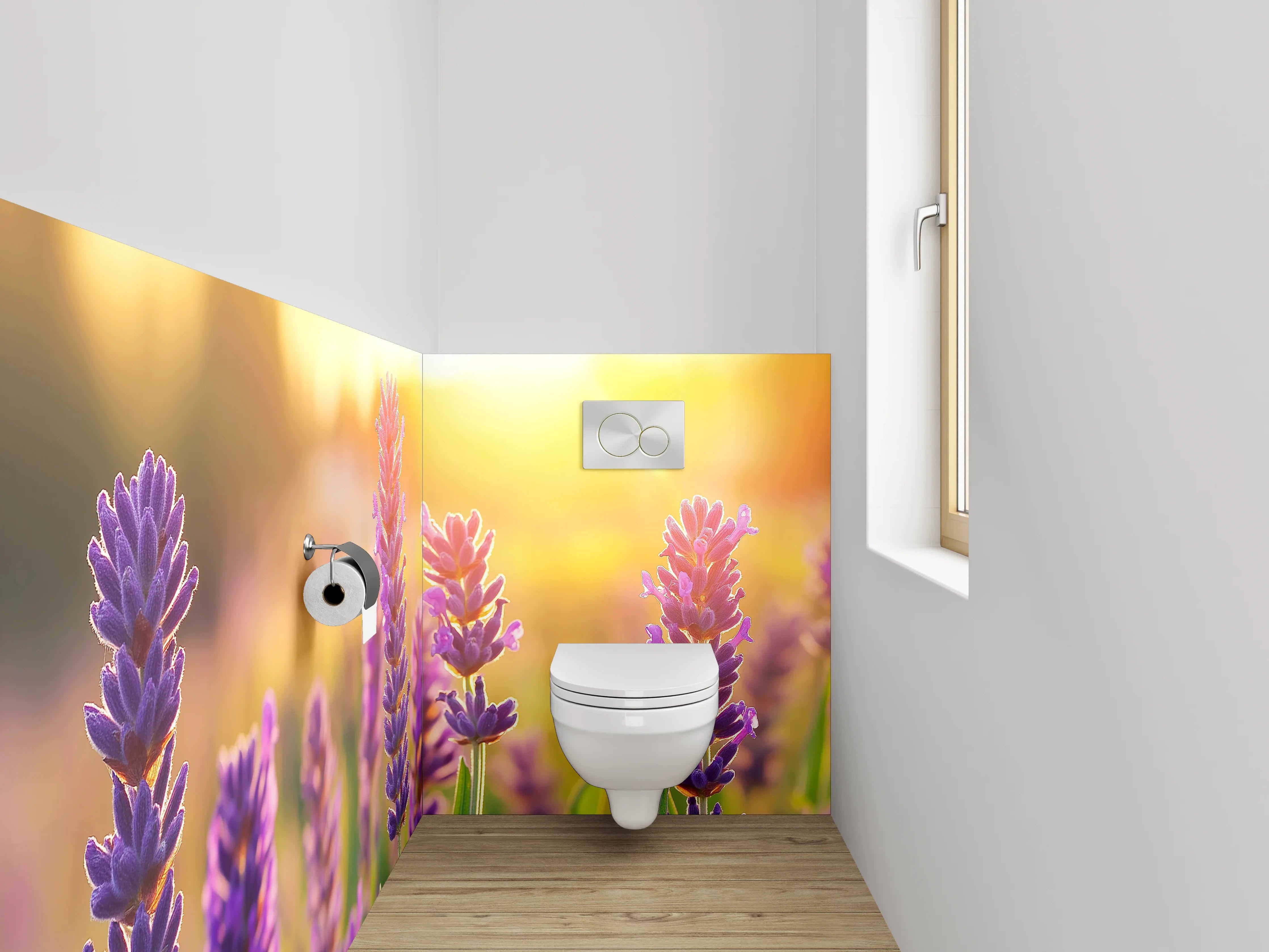 WC-Rückwand - Sommerlicher Lavendel im Sonnenlicht