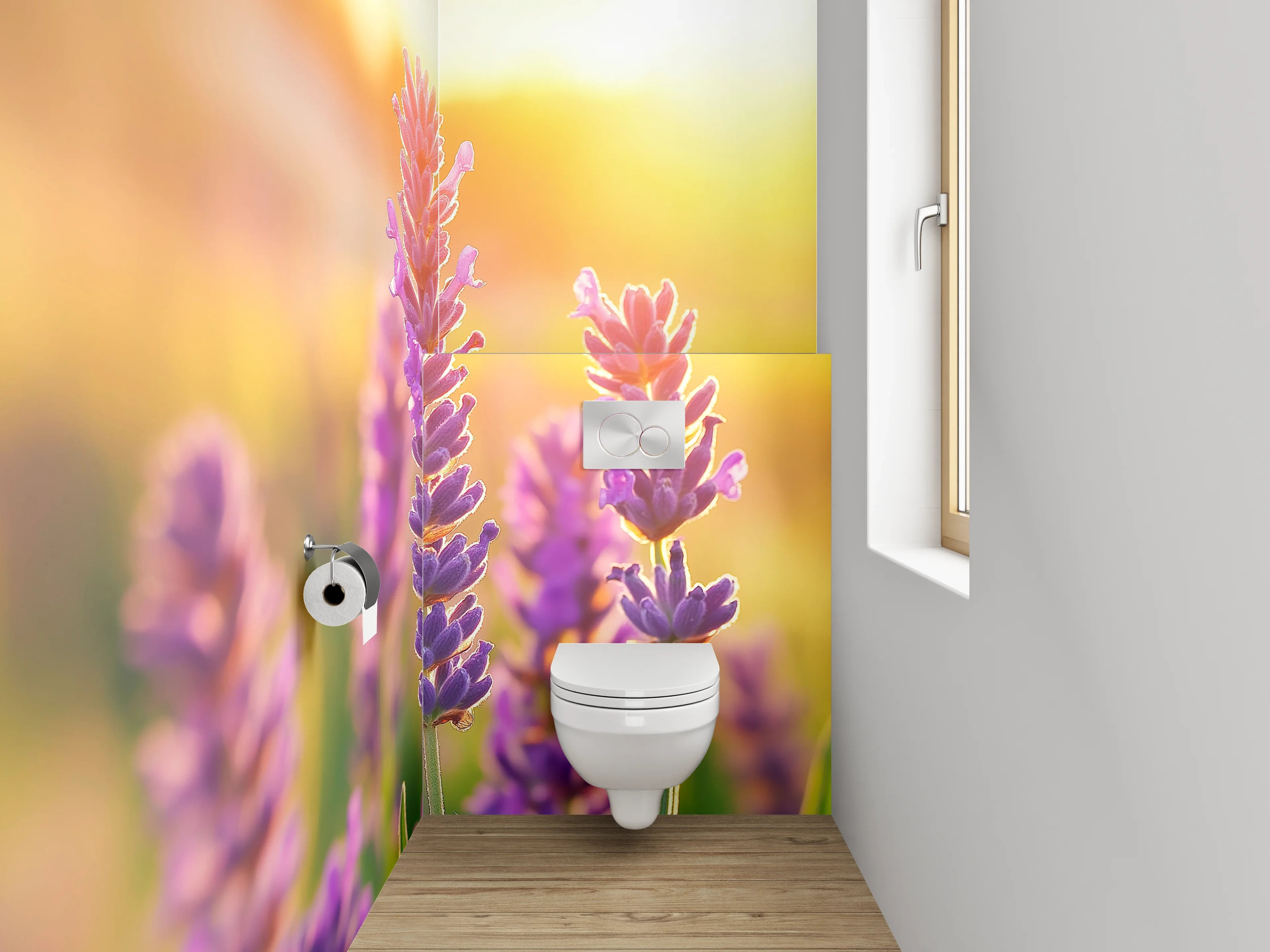 WC-Rückwand - Sommerlicher Lavendel im Sonnenlicht