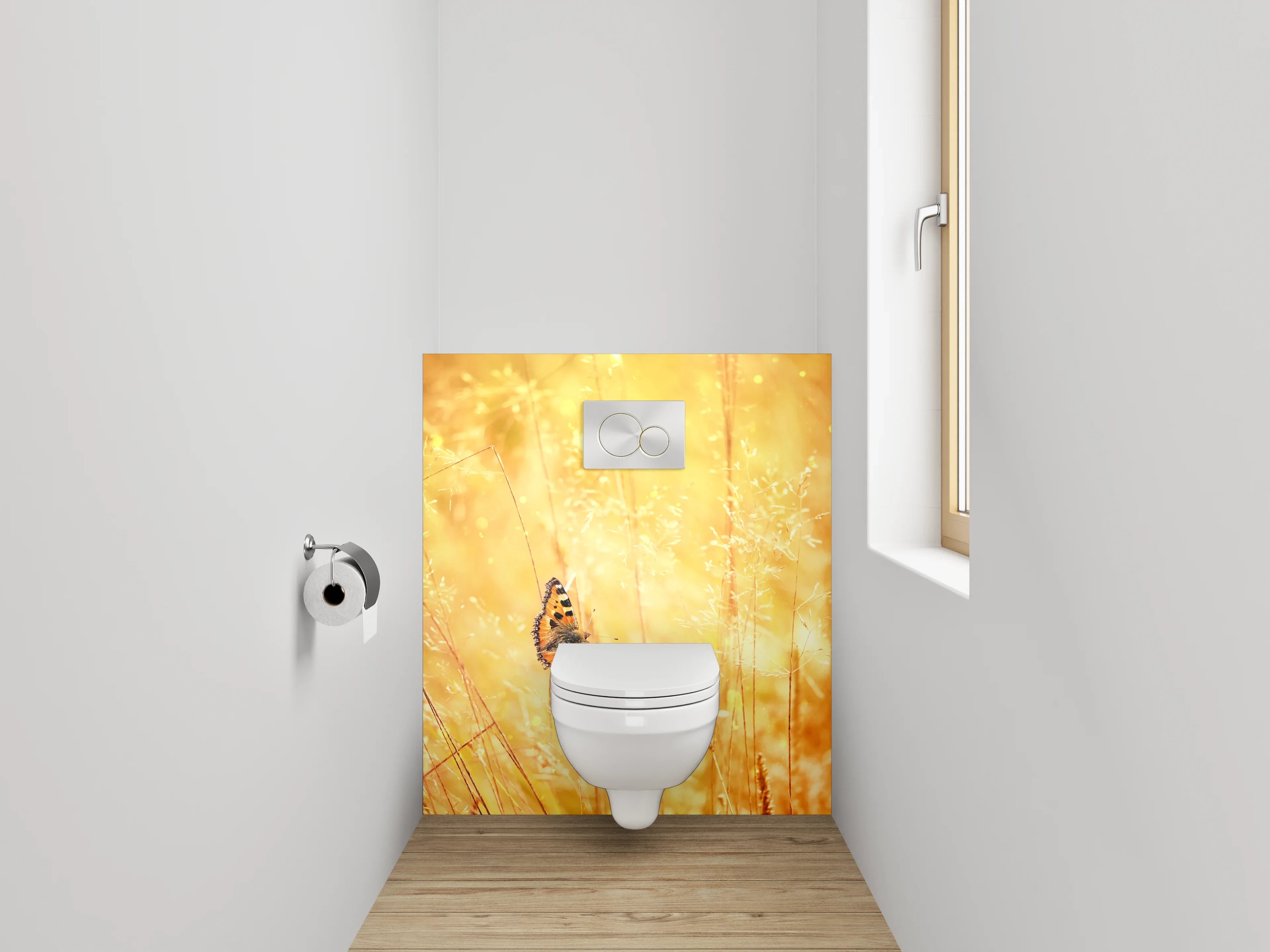 WC-Rückwand - Sommerlicher Schmetterling im Gras