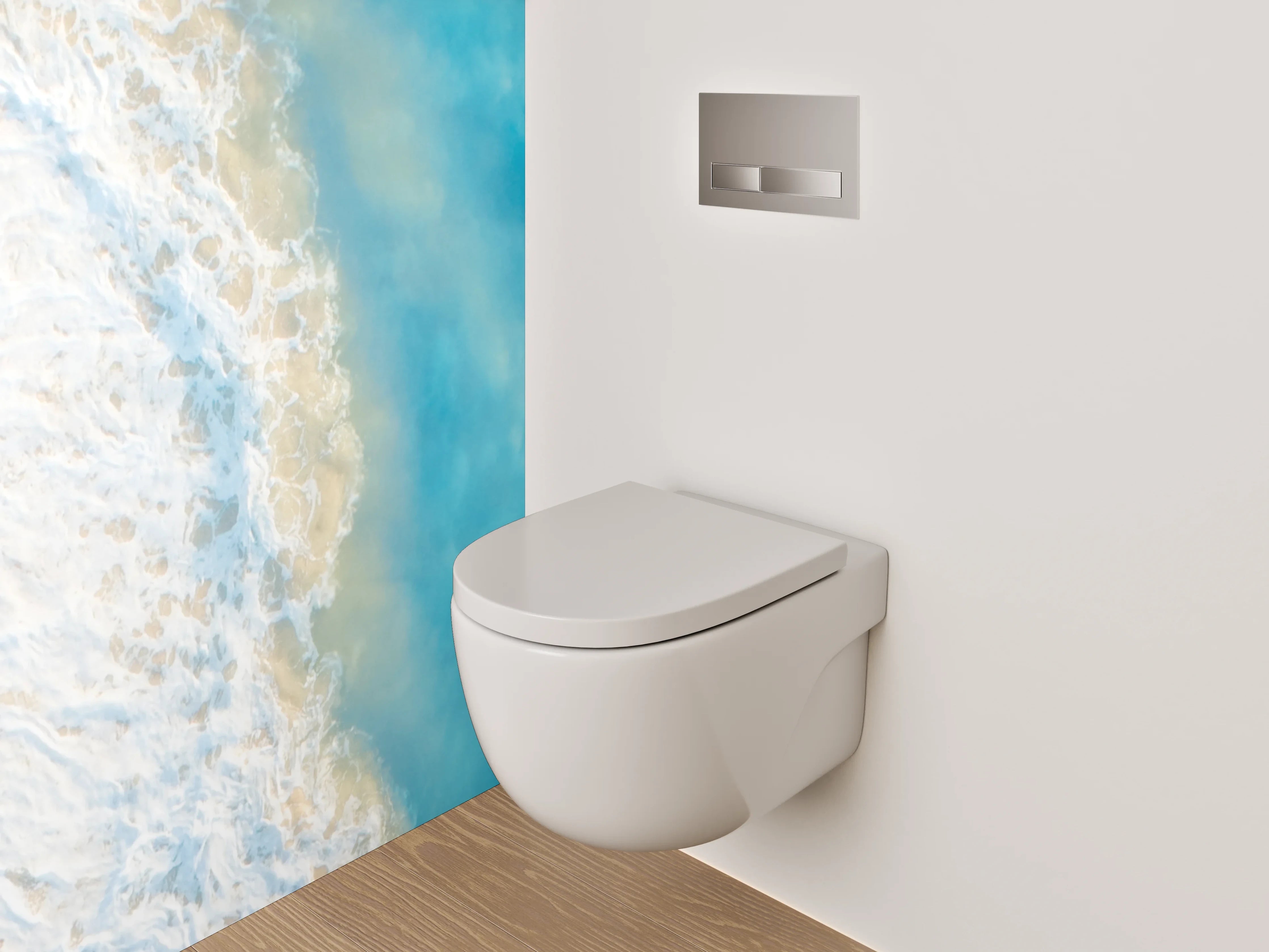 WC-Rückwand - Sommerlicher Strand mit türkisblauem Meer