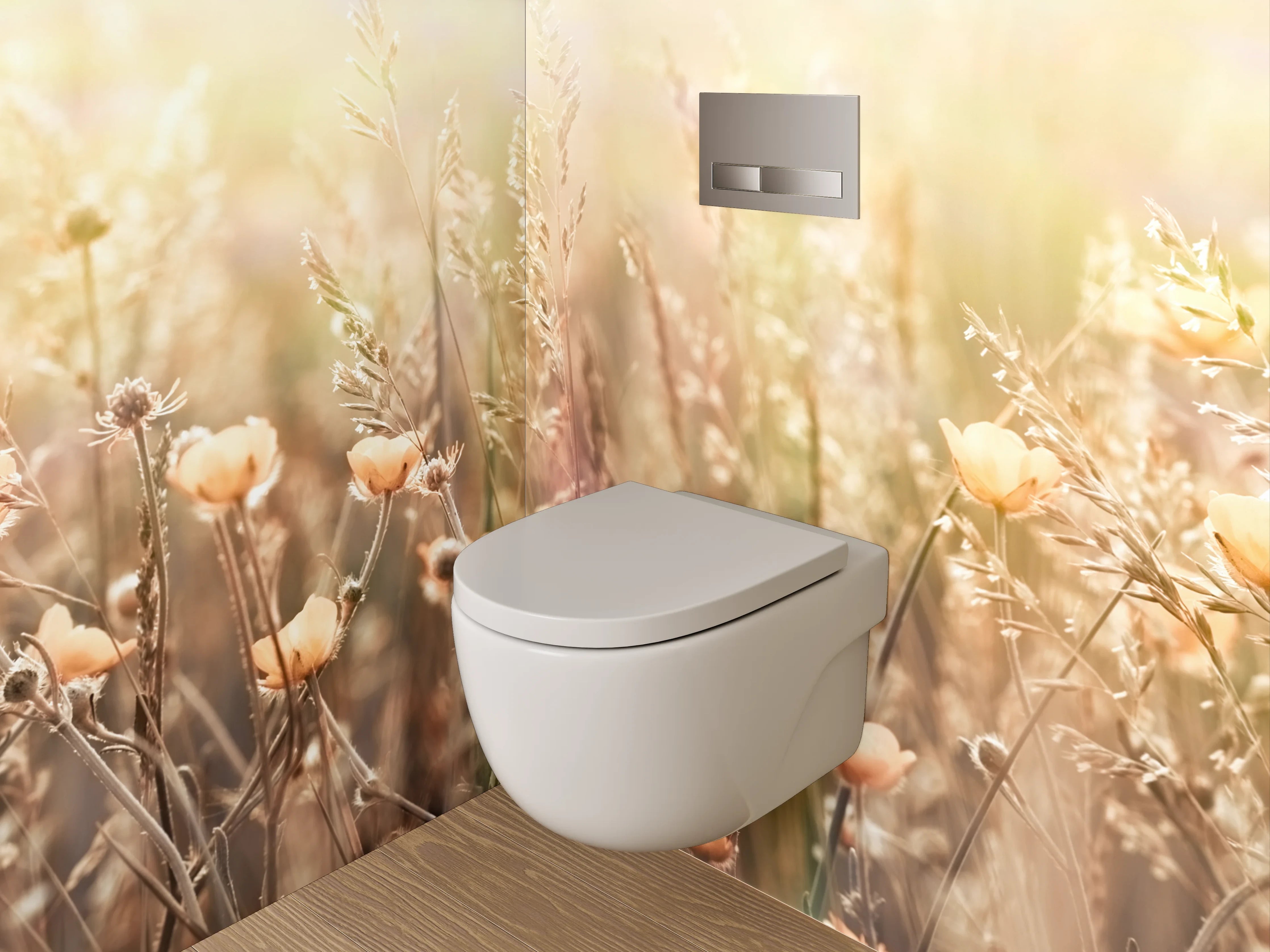 WC-Rückwand - Sommerwiese mit Wildblumen