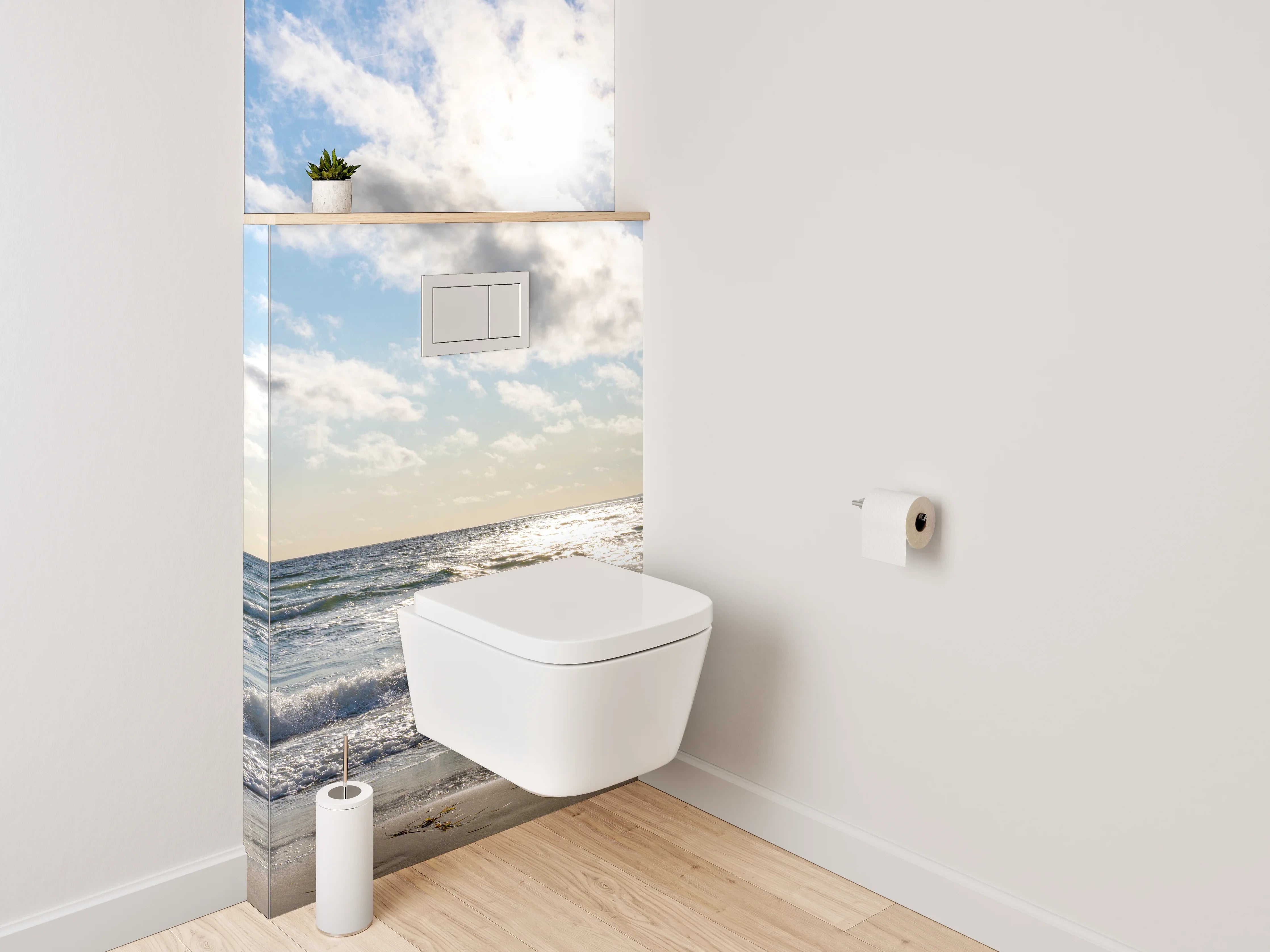 WC-Rückwand - Sonne über dem Meer