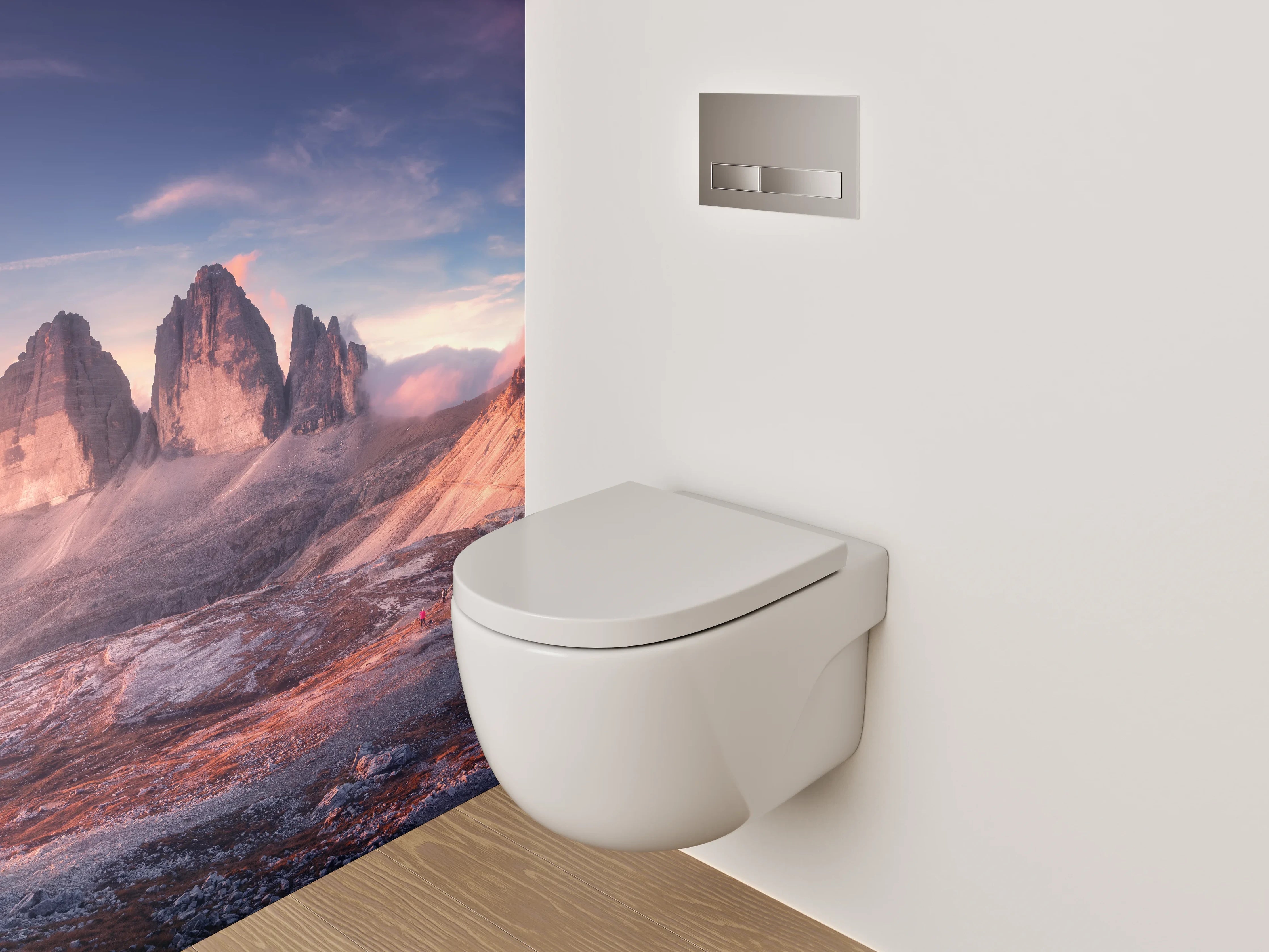 WC-Rückwand - Sonnenaufgang Dolomiten Berge Panorama