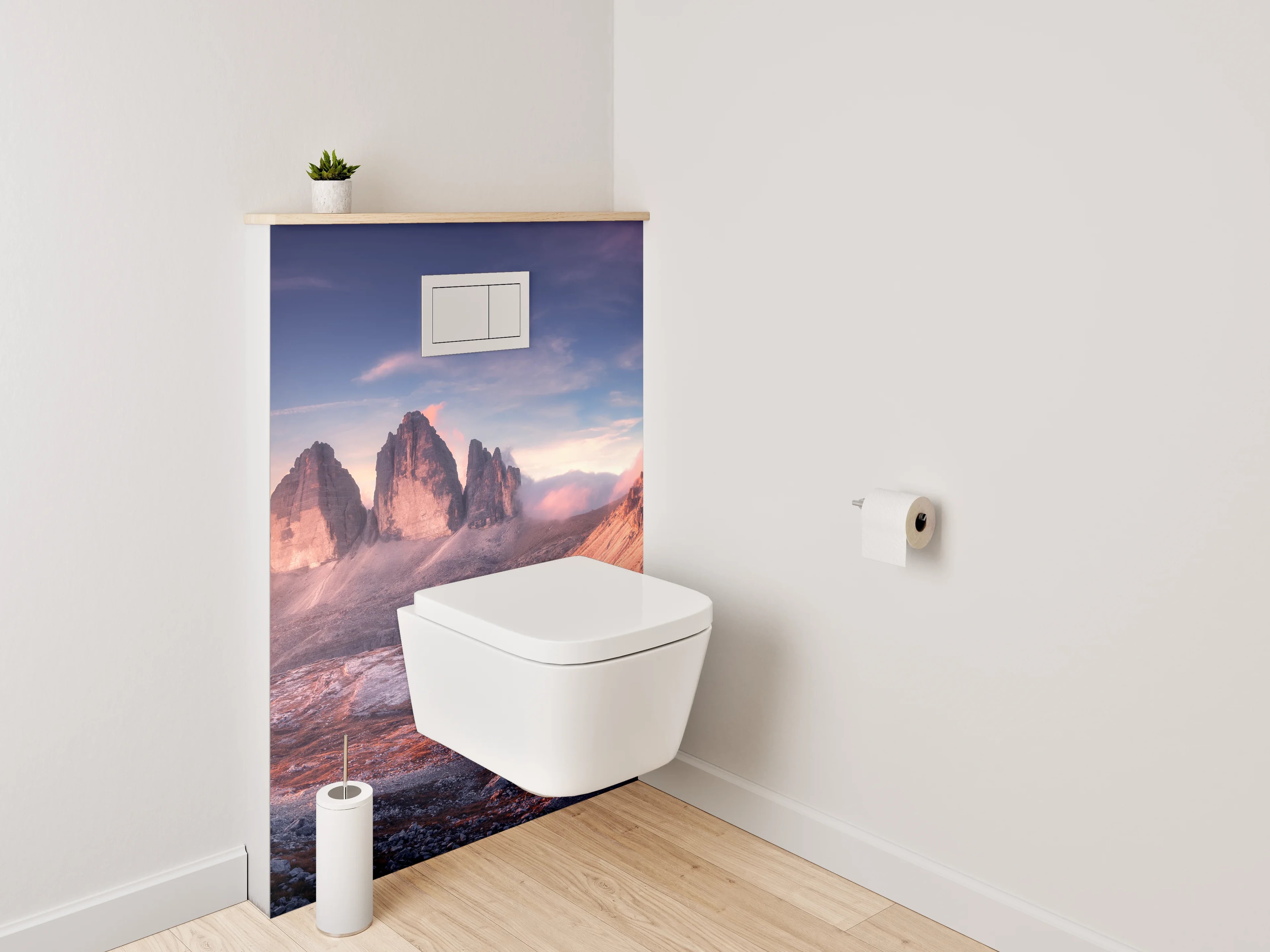 WC-Rückwand - Sonnenaufgang Dolomiten Berge Panorama