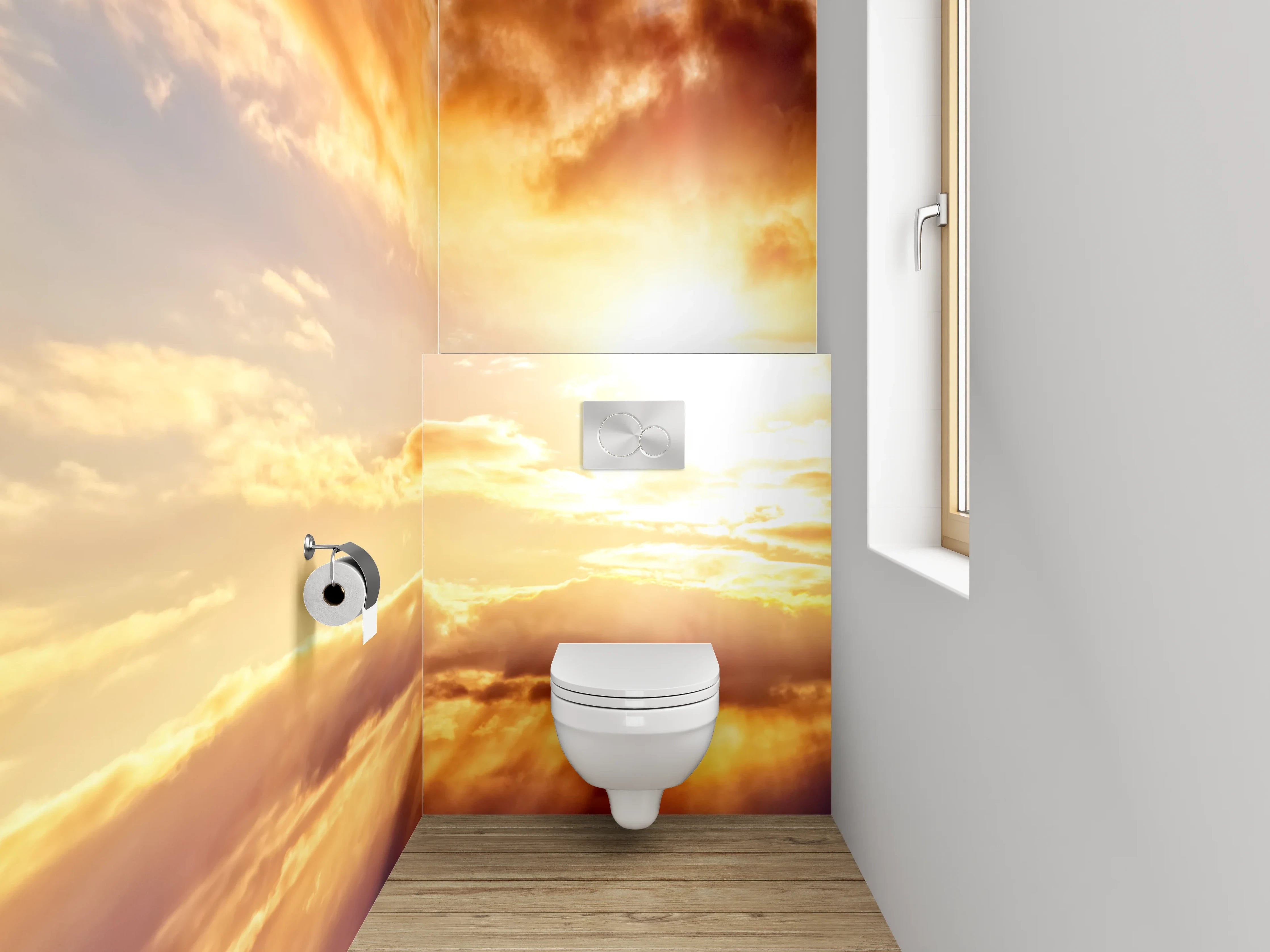 WC-Rückwand - Sonnenaufgang Himmel Panorama