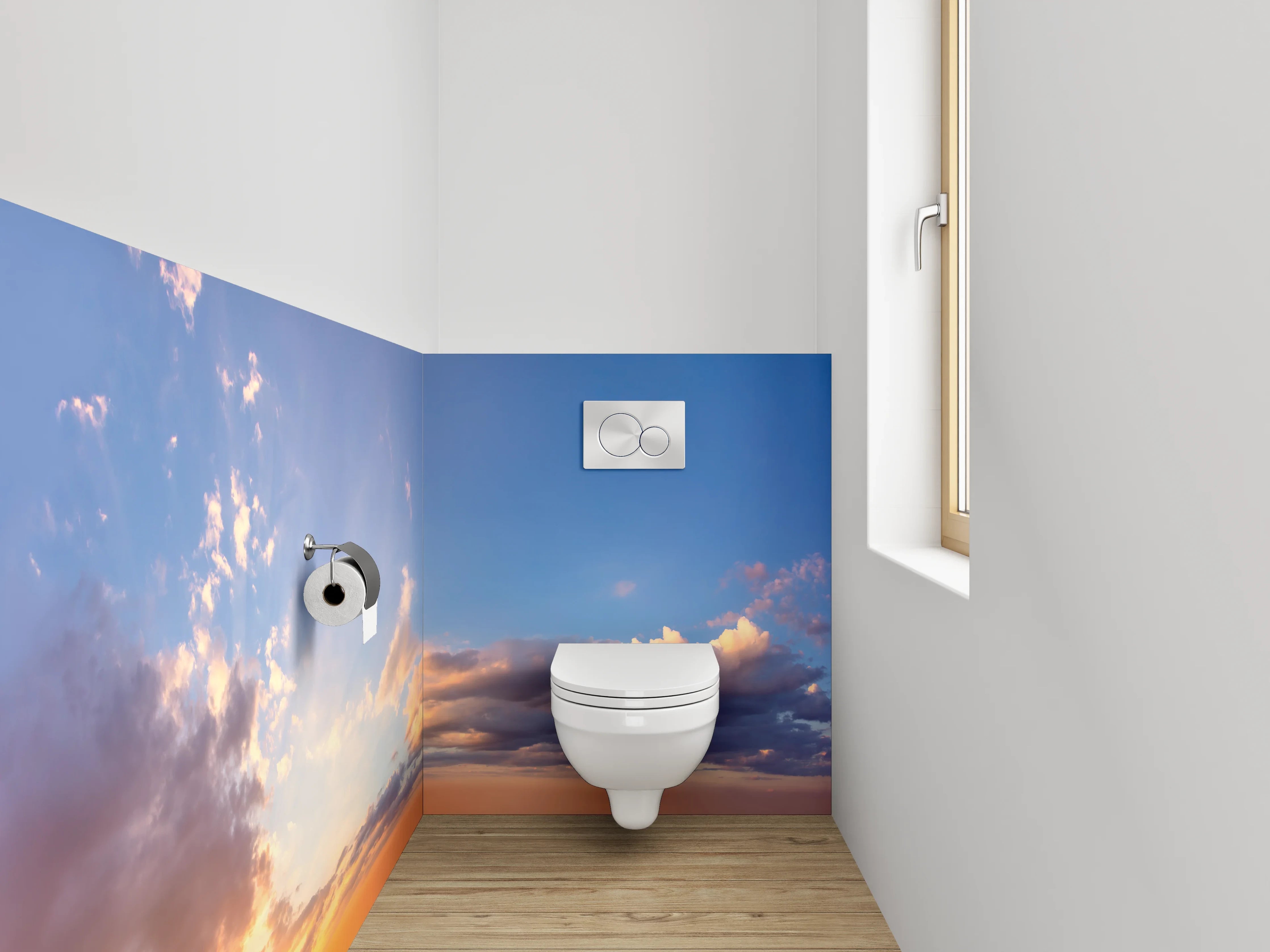 WC-Rückwand - Sonnenaufgang am Himmel Panorama