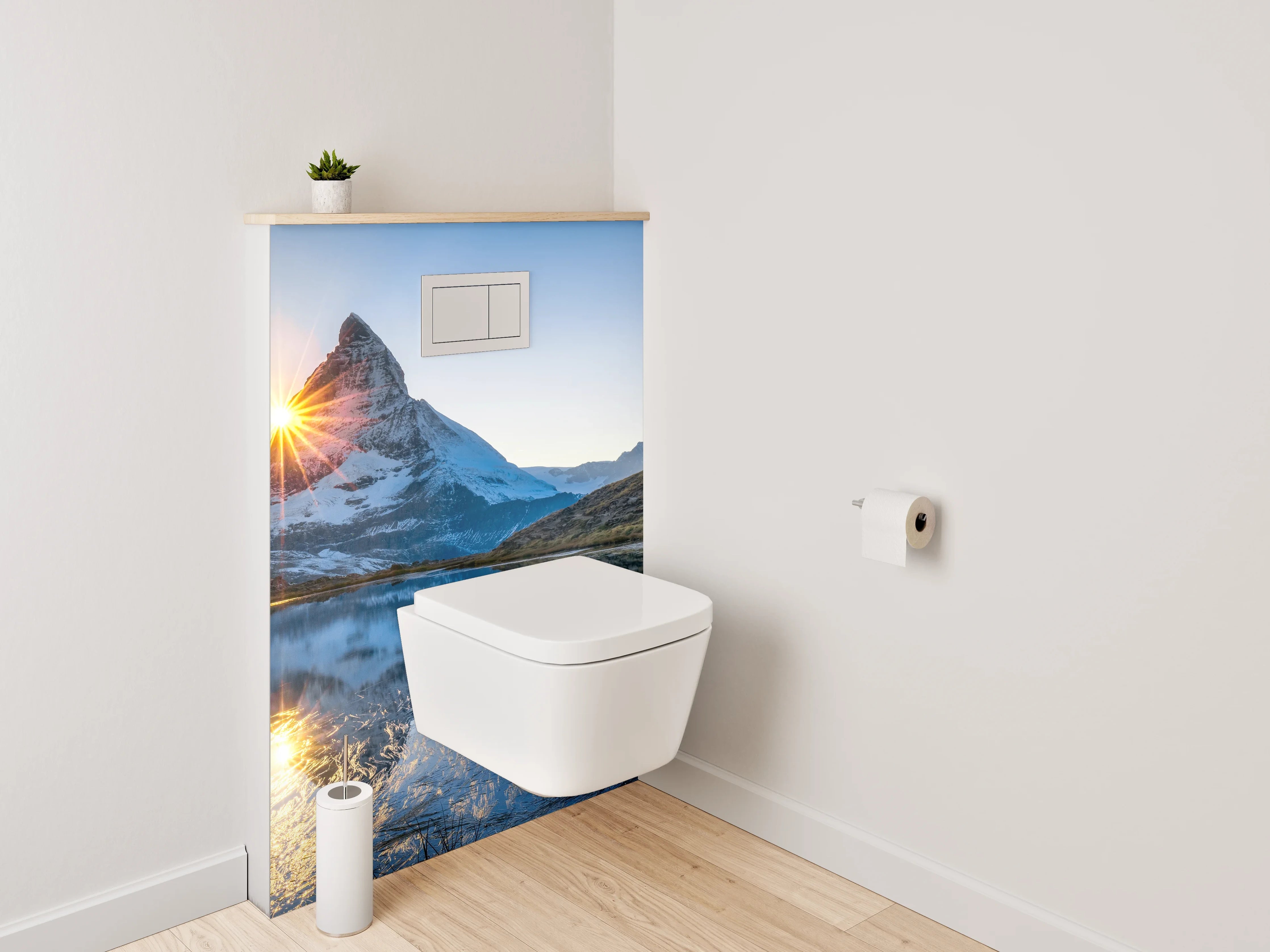 WC-Rückwand - Sonnenaufgang am Matterhorn Panorama
