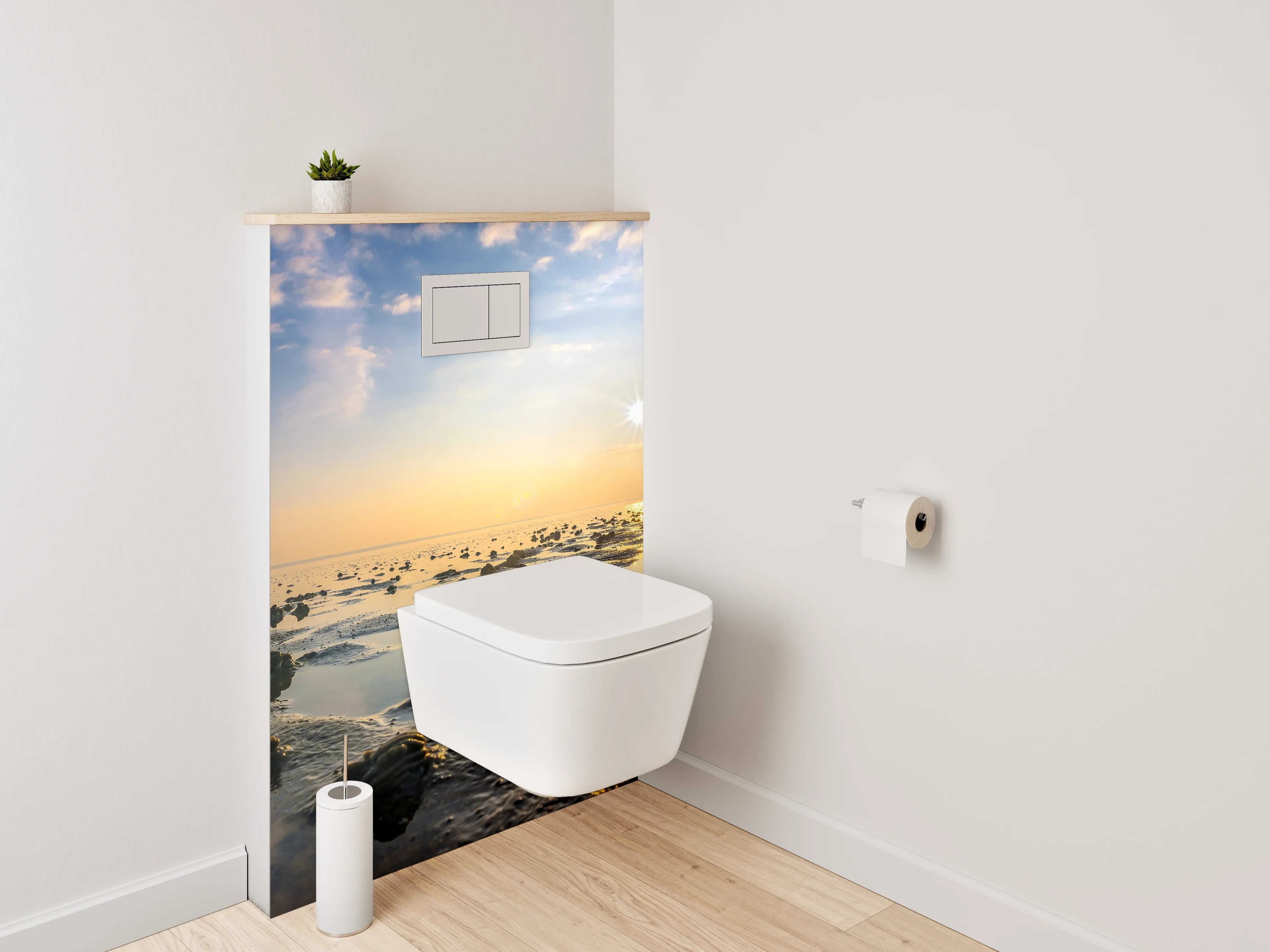 WC-Rückwand - Sonnenaufgang am Wattenmeer Fotomotiv