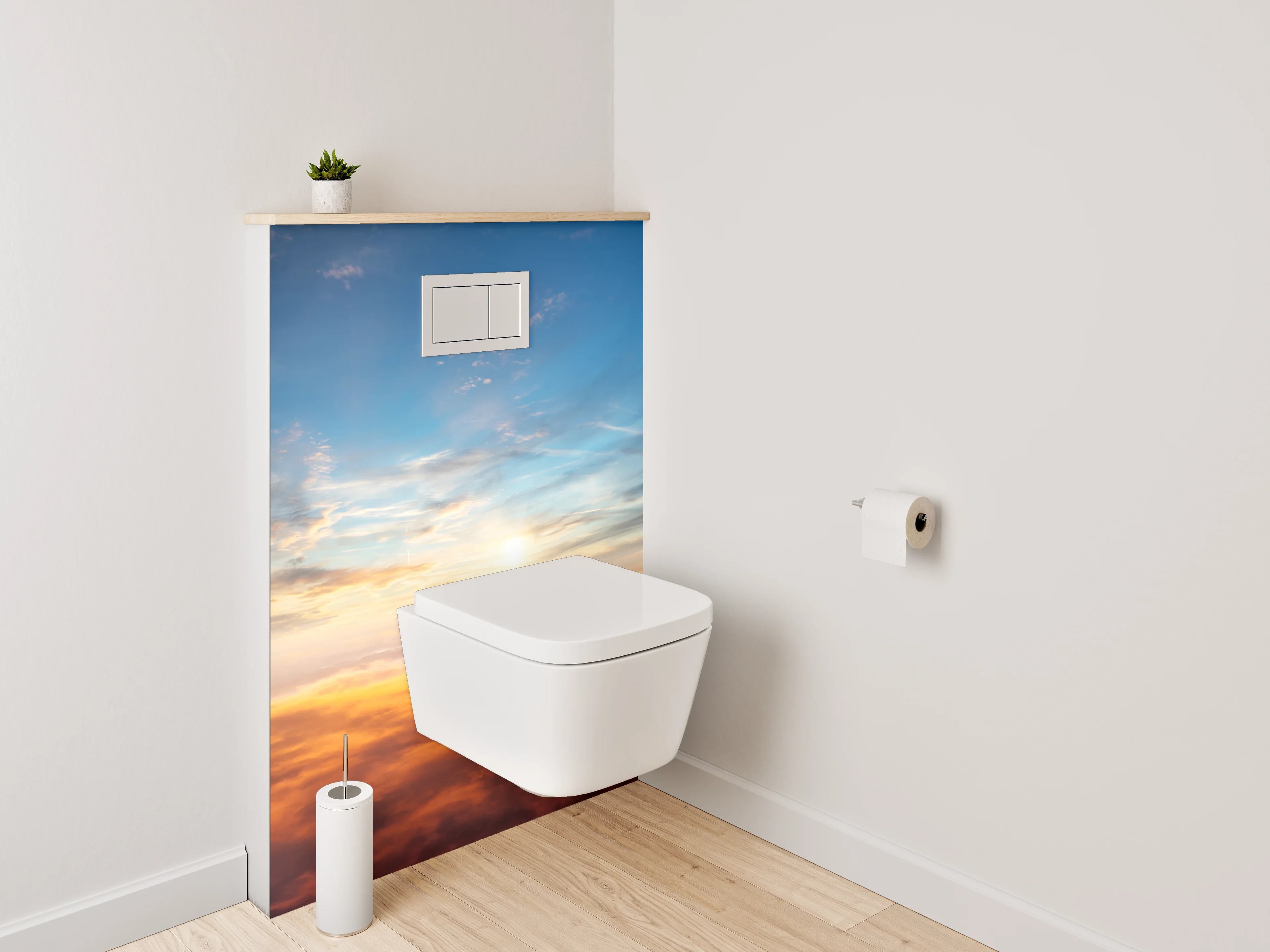 WC-Rückwand - Sonnenaufgang über den Wolken Himmel