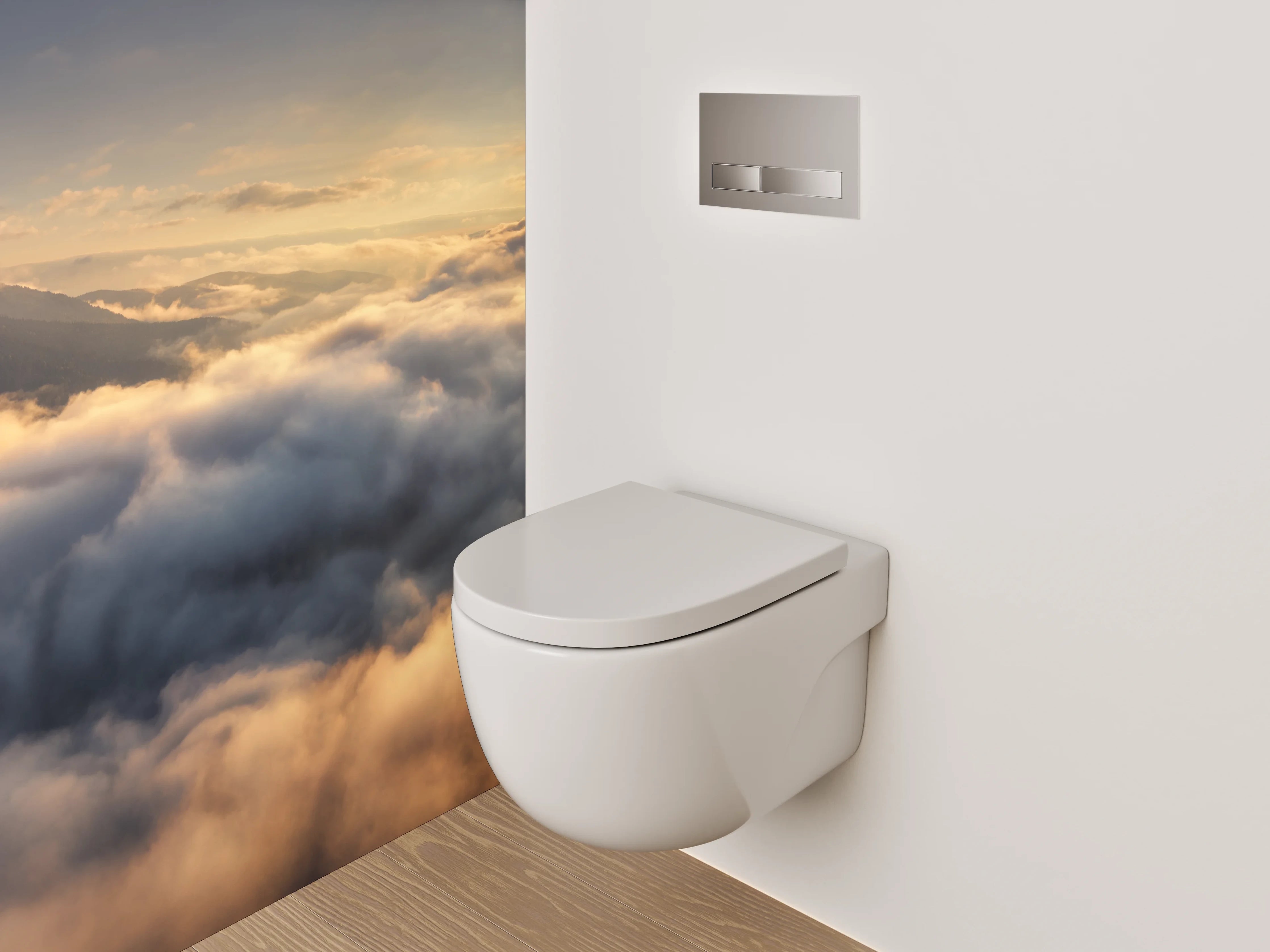 WC-Rückwand - Sonnenaufgang über den Wolken