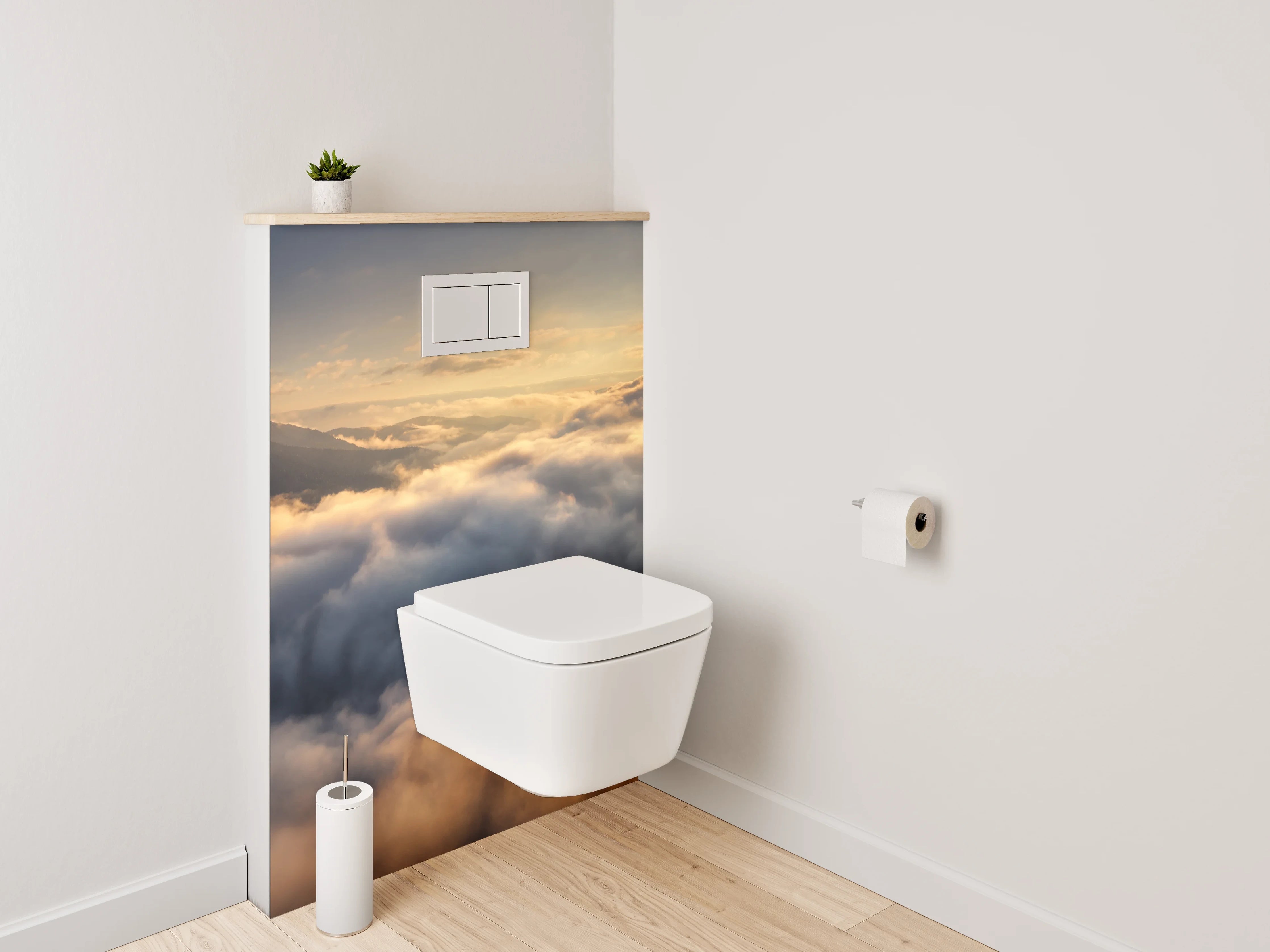 WC-Rückwand - Sonnenaufgang über den Wolken