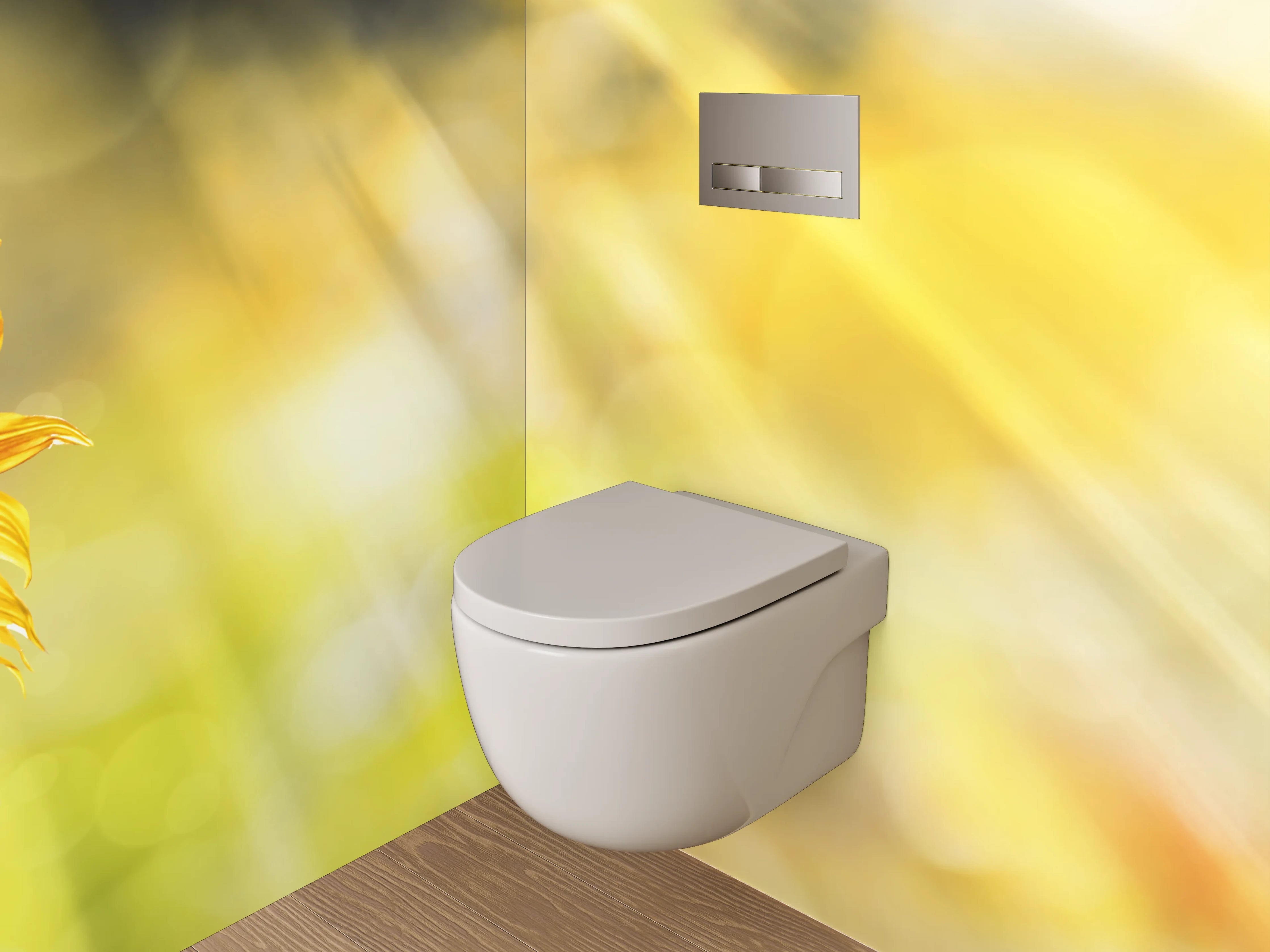 WC-Rückwand - Sonnenblume im strahlenden Sonnenlicht