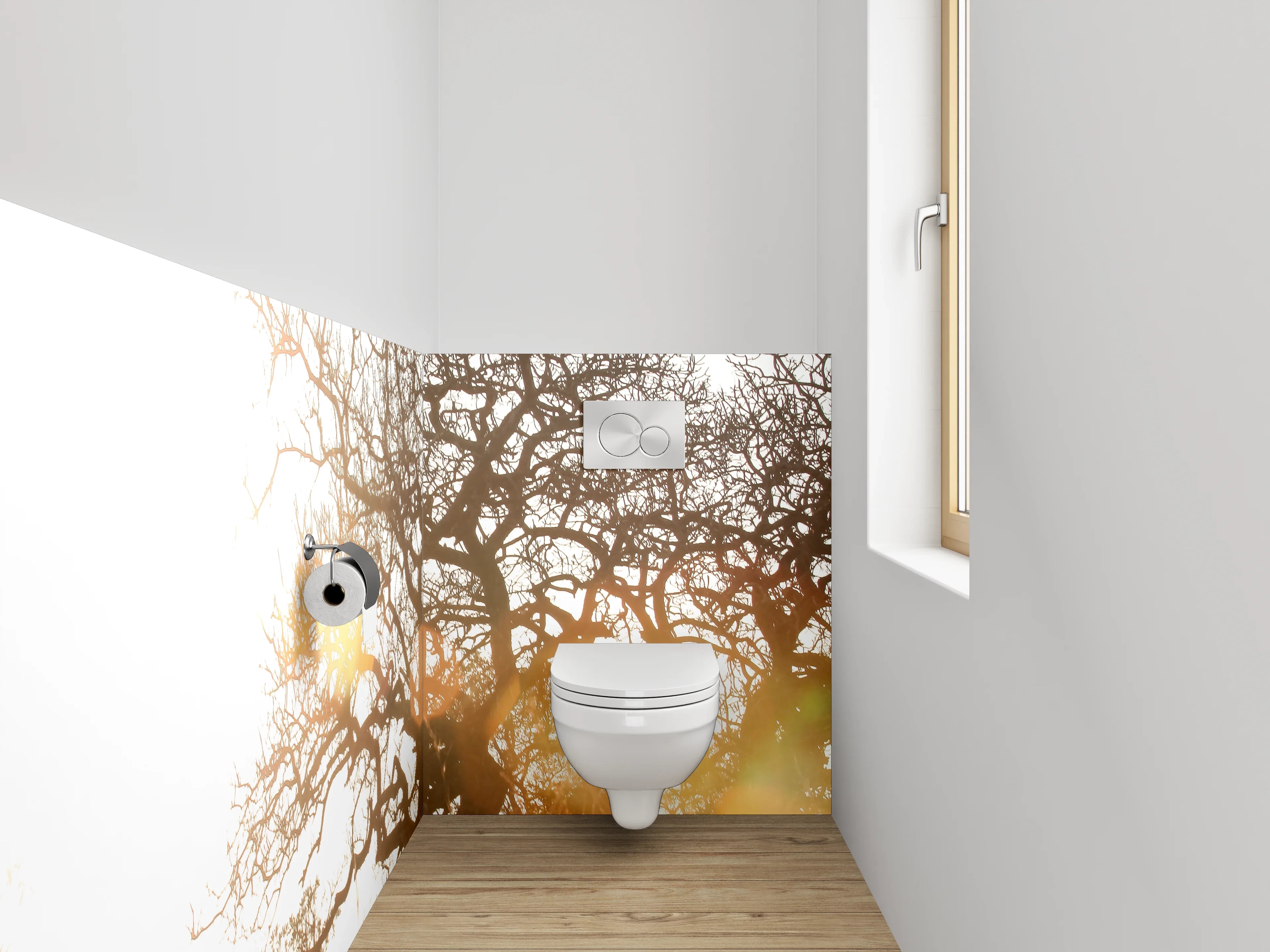 WC-Rückwand - Sonnenlicht Baum Savanne Naturmotiv