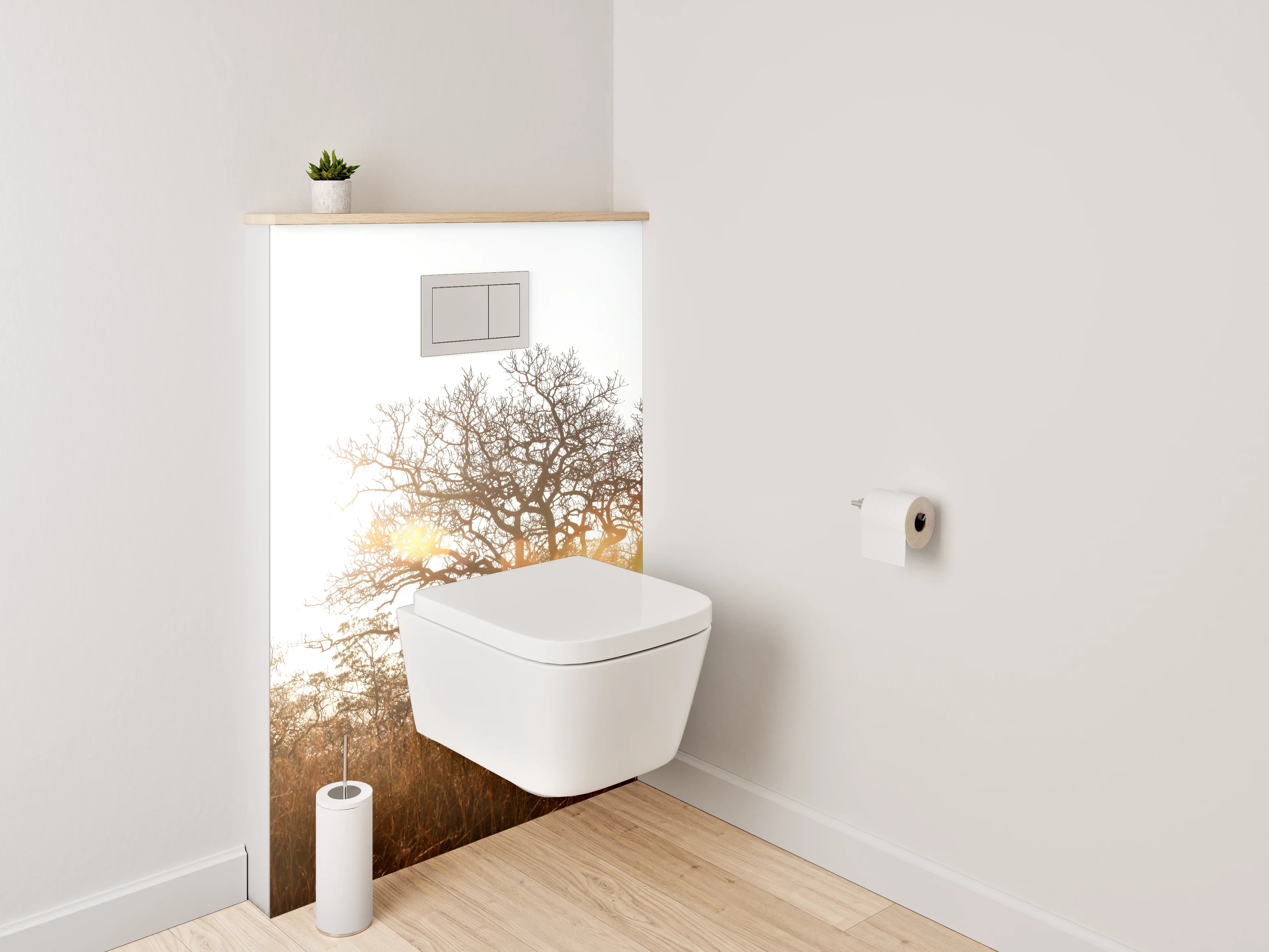 WC-Rückwand - Sonnenlicht Baum Savanne Naturmotiv