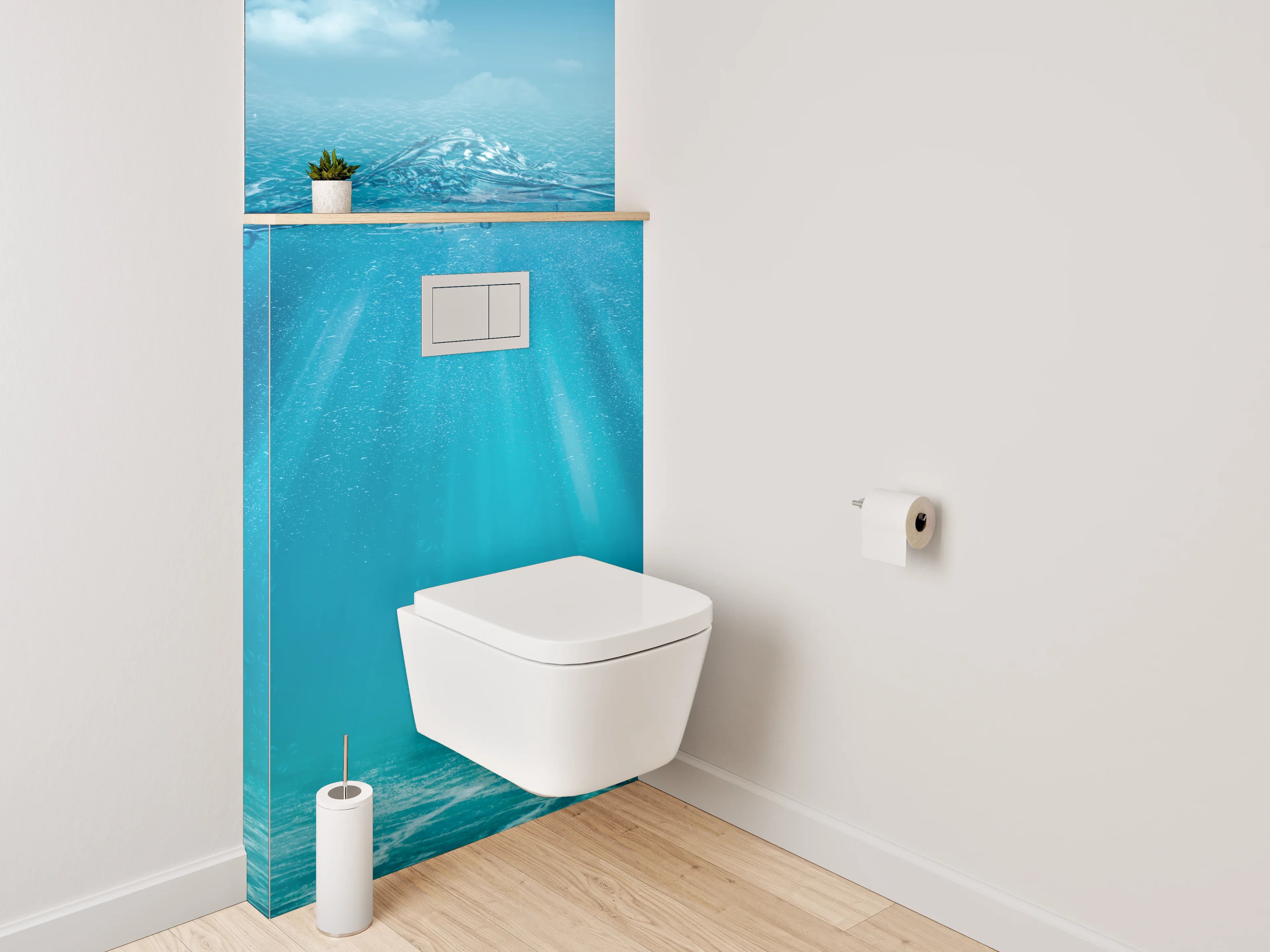 WC-Rückwand - Sonnenstrahlen unter Wasser Fotomotiv