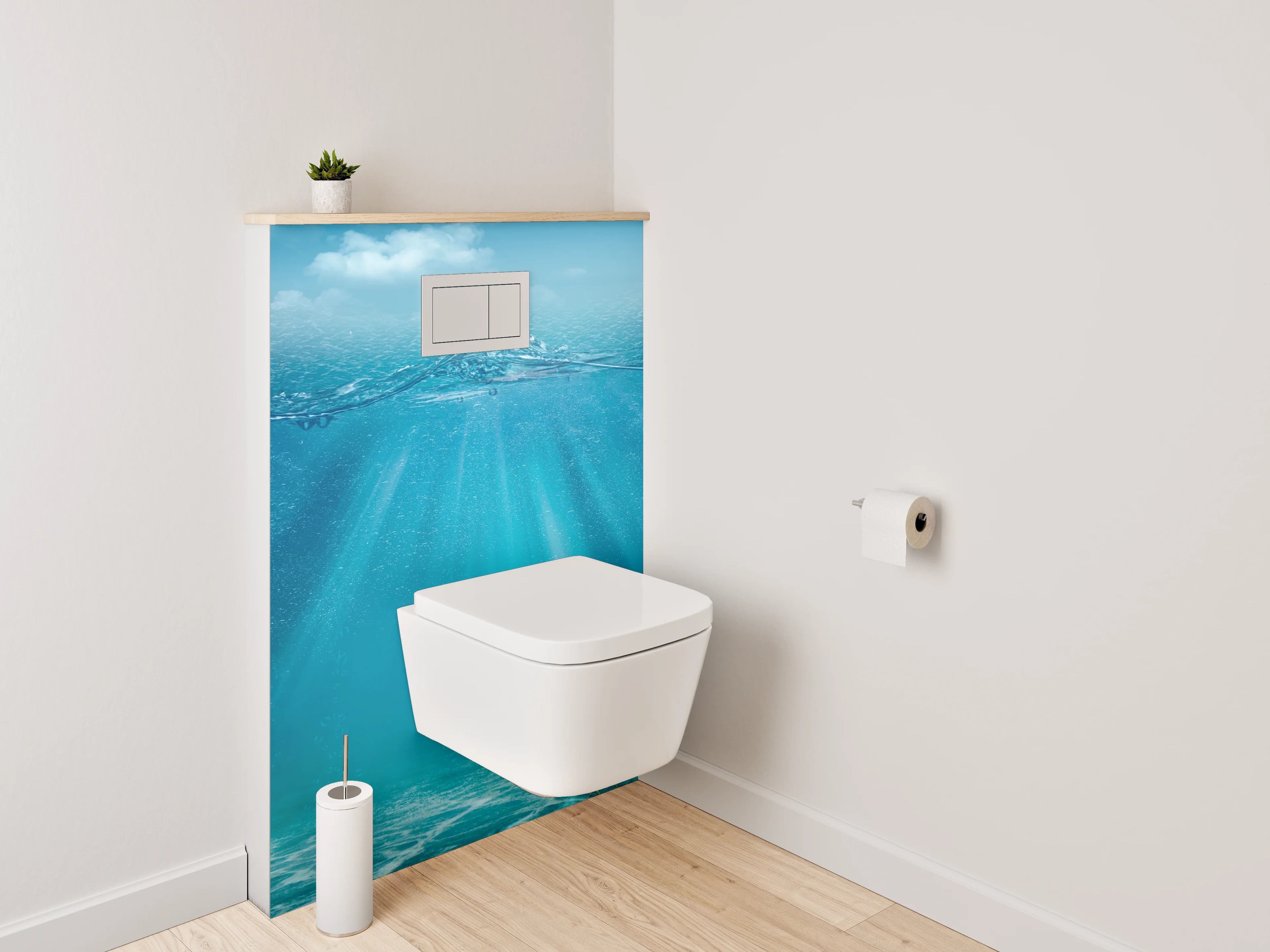 WC-Rückwand - Sonnenstrahlen unter Wasser Fotomotiv